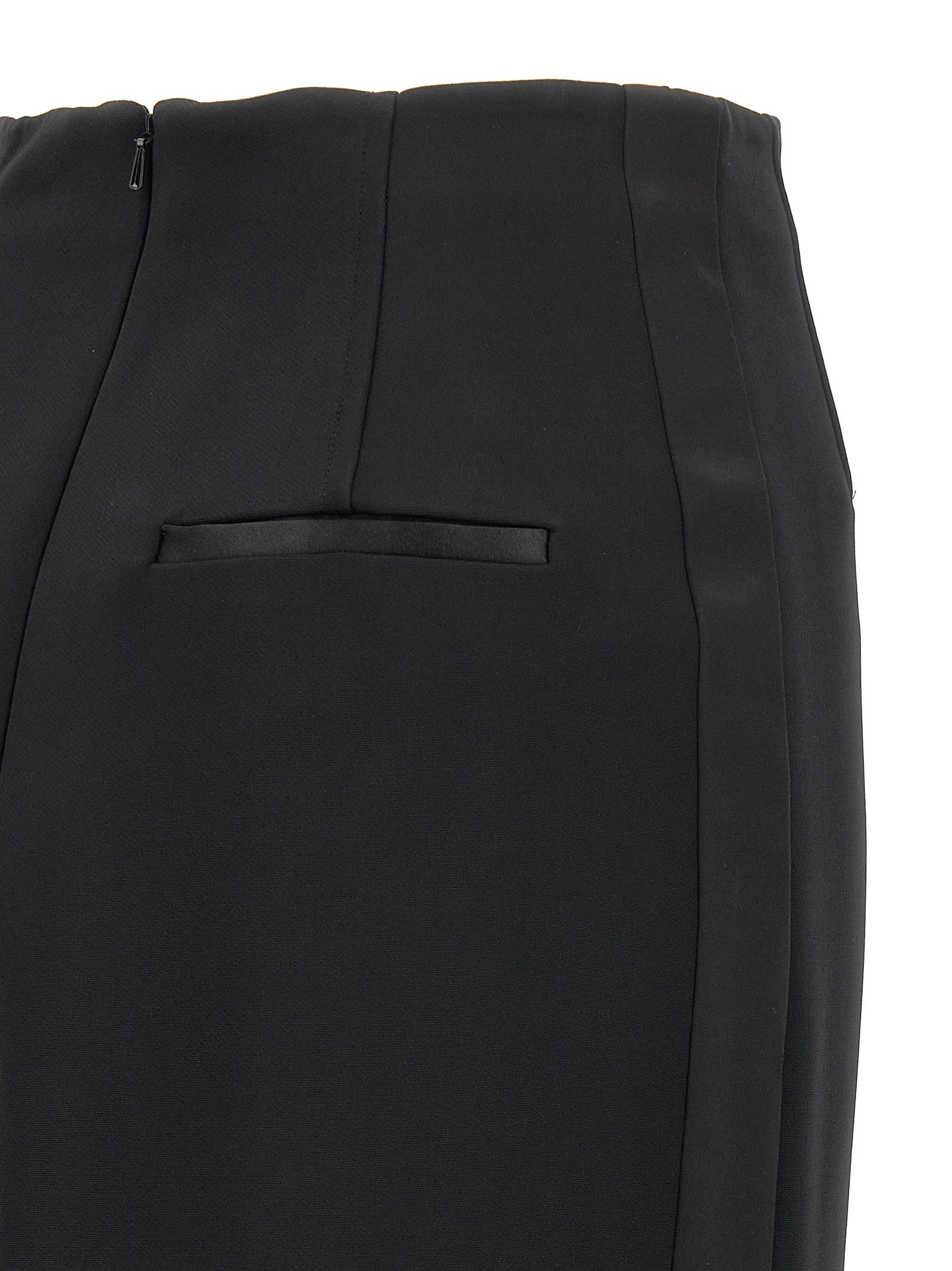 Skirt by Max Mara for women in viscose satin black features a contoured silhouette from the Women's Viscose Satin Midi Skirt collection, characterized by its contoured midi for a contoured finish.
