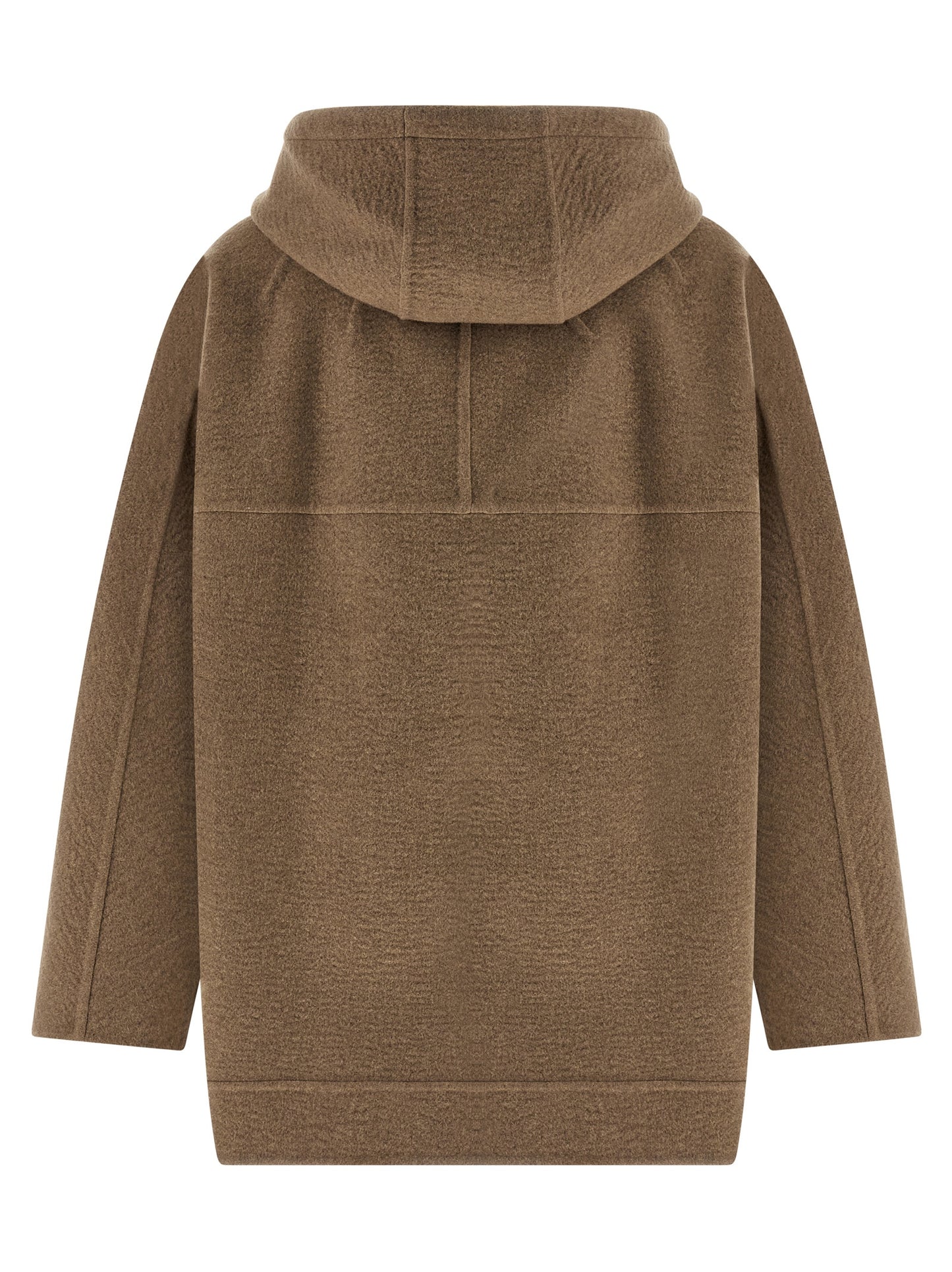 Hooded Overcoat by Max Mara for women in cashmere & leather brown features a contemporary silhouette showcasing a contemporary hooded neckline and refined pockets & hooded for a sophisticated finish.