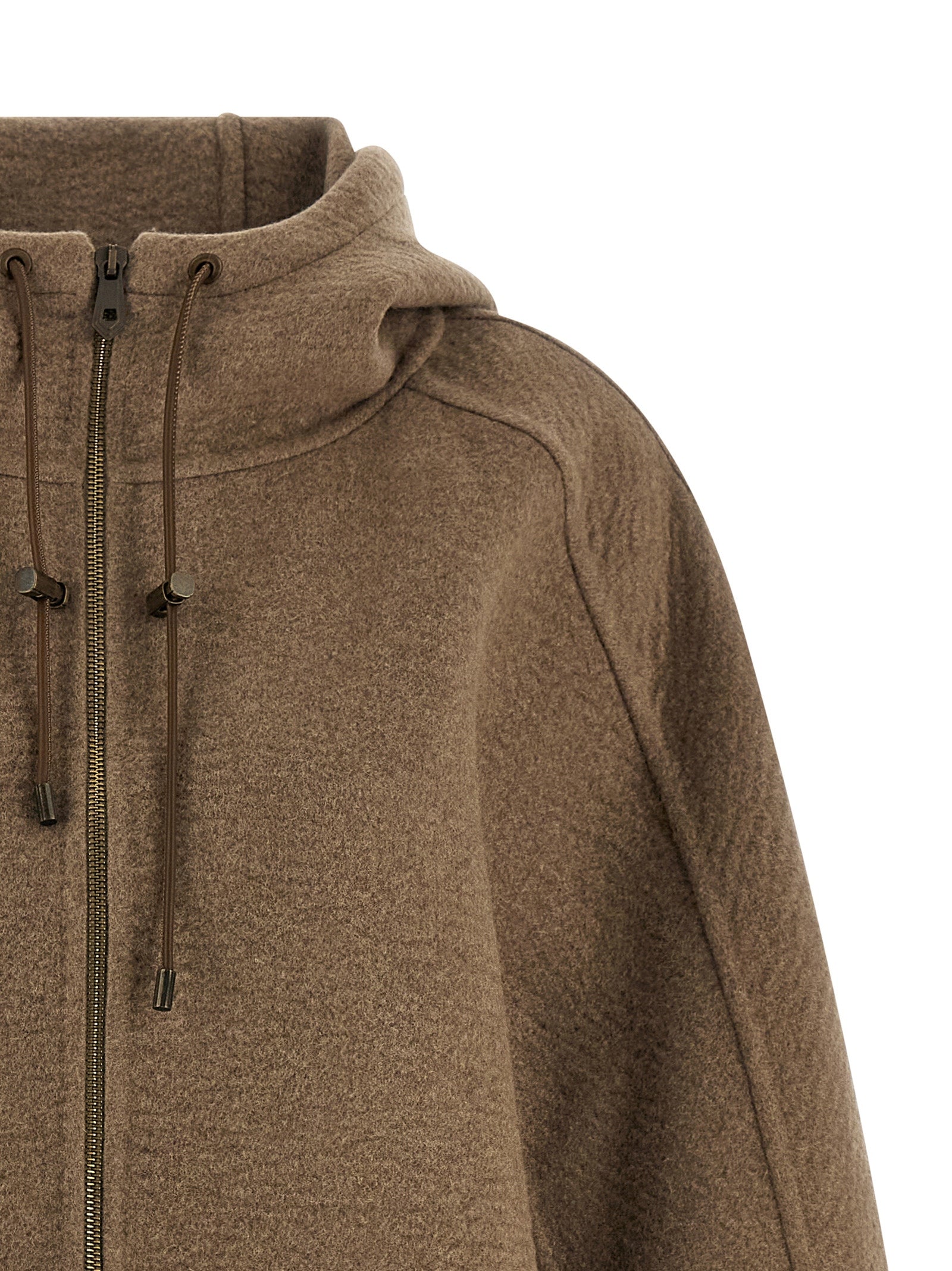 Hooded Overcoat by Max Mara for women in cashmere & leather brown features a cosy chic silhouette, artfully detailed with a sophisticated hooded neckline and premium pockets & hooded for a cosy chic finish.