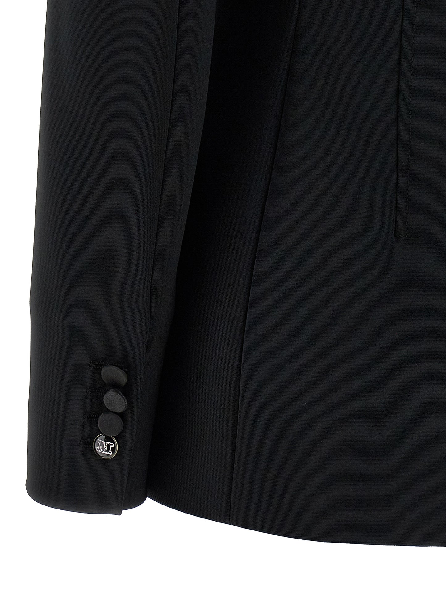 Blazer by Max Mara for women in viscose satin black features an stylish silhouette, showcasing a sophisticated split neckline and stylish for a truly stylish finish.