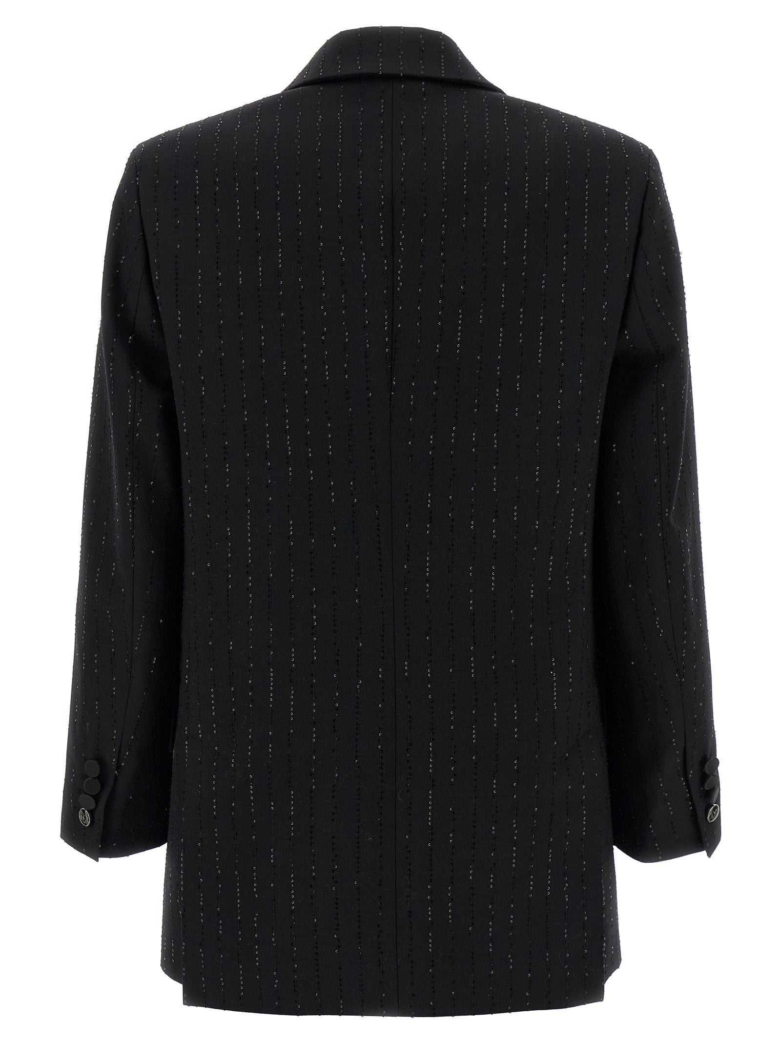 Blazer by Max Mara for women in virgin wool polyamide & sequins black, jacquard & monogram showcases a polished silhouette, highlighted by a refined and polished for a sophisticated finish.