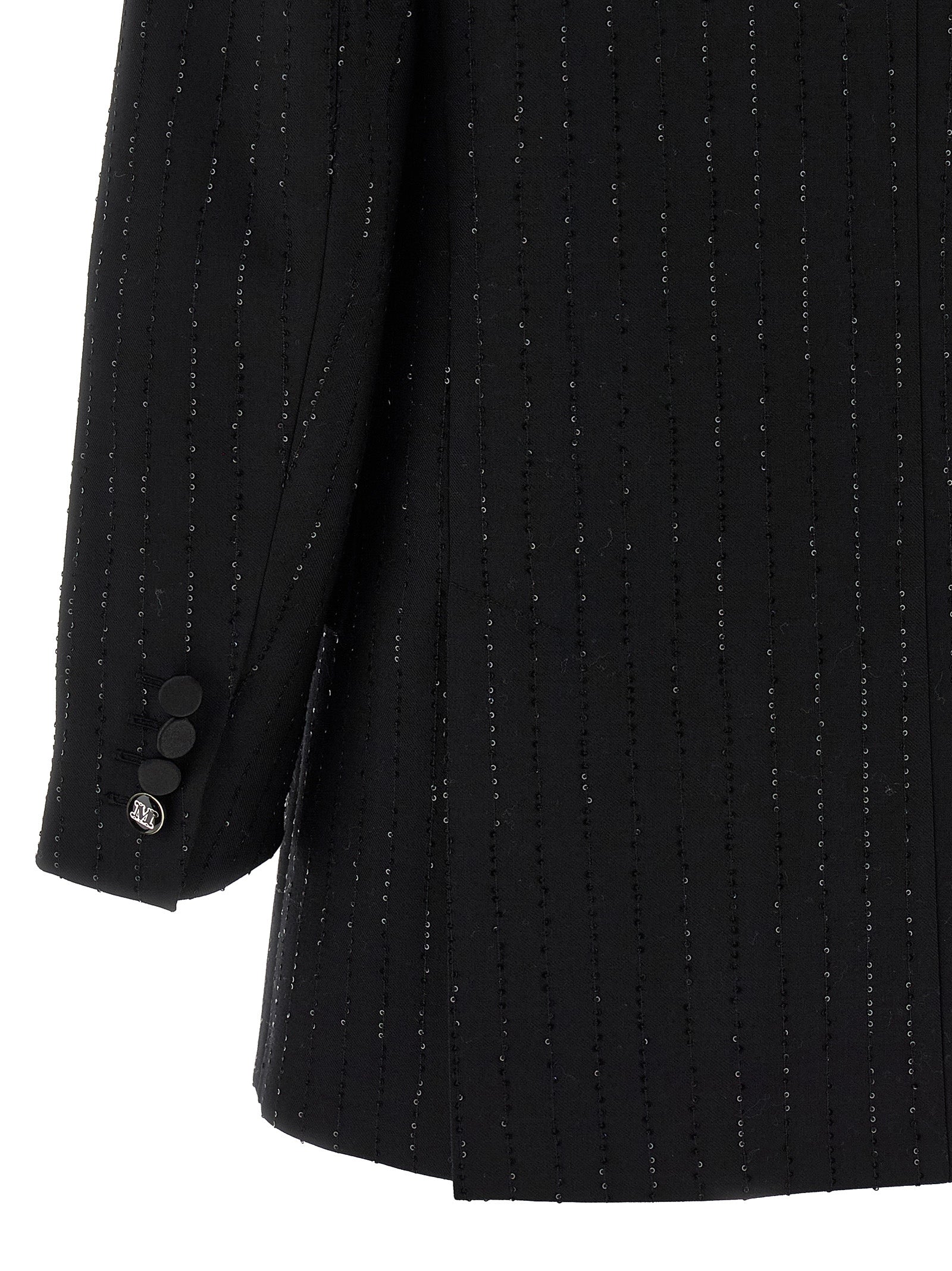 Blazer by Max Mara for women in virgin wool polyamide & sequins black, jacquard & monogram presents a distinguished silhouette, detailed with a distinguished and distinctive for a truly sophisticated finish.