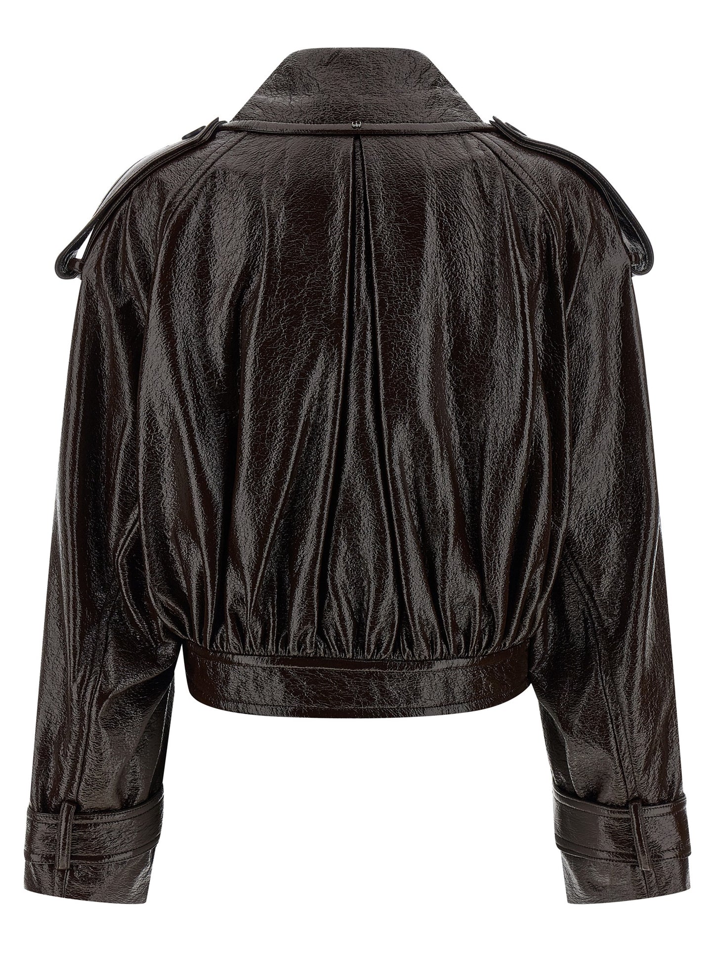Trench Coat by Sportmax for women in cotton brown showcases a contemporary silhouette, detailed with a contemporary asymmetric shirt-collar neckline and distinctive pockets for a truly contemporary finish.