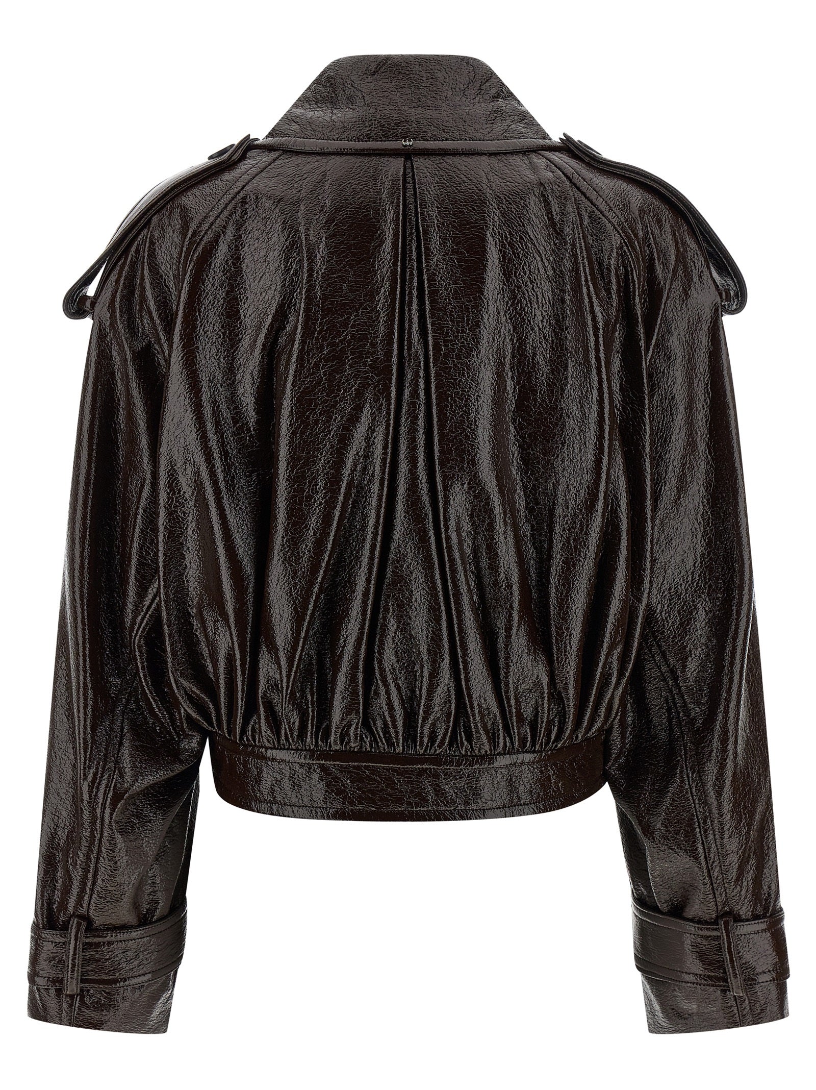 Trench Coat by Sportmax for women in cotton brown showcases a contemporary silhouette, detailed with a contemporary asymmetric shirt-collar neckline and distinctive pockets for a truly contemporary finish.