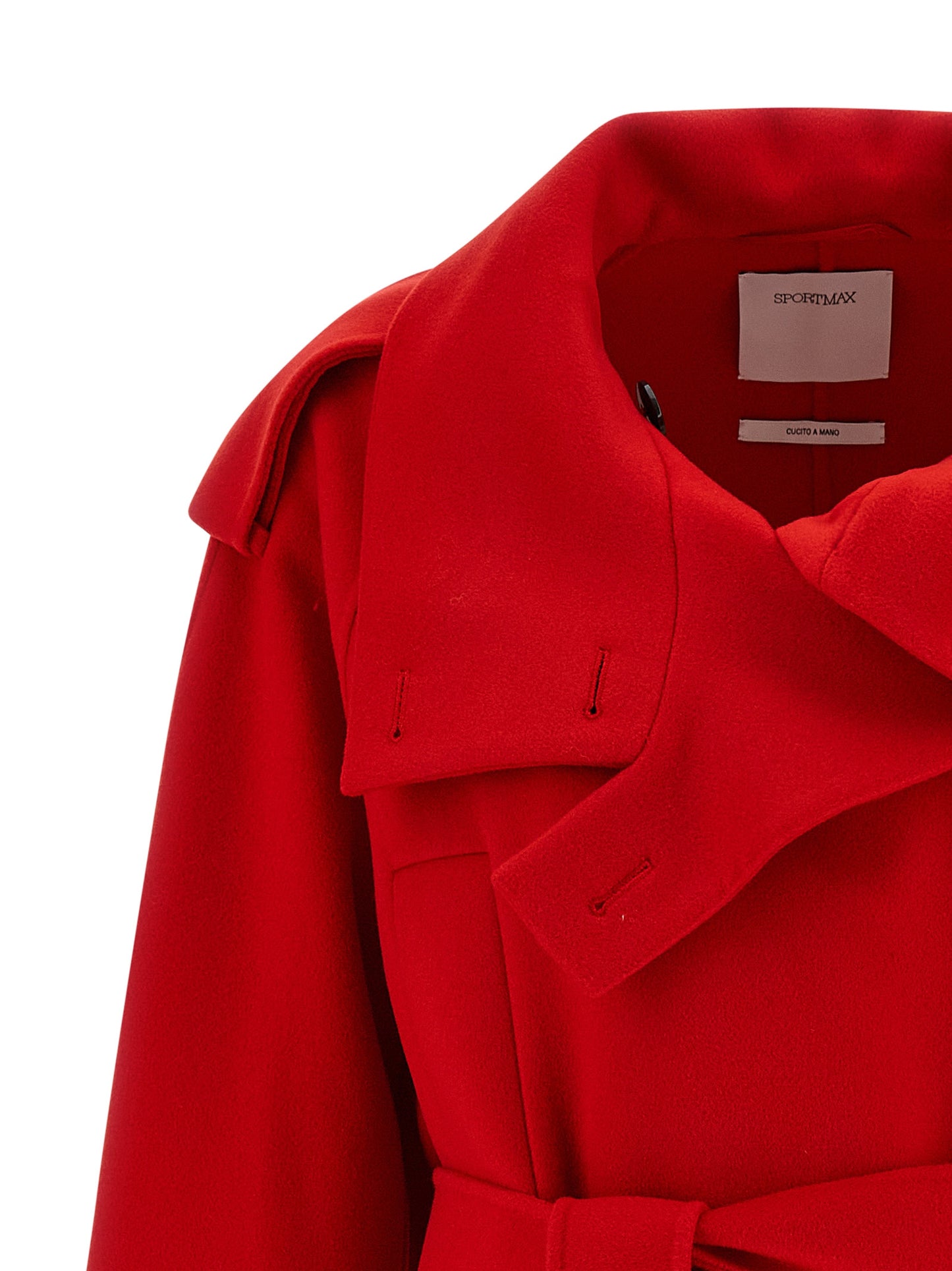 This Sportmax women virgin wool Trench Coat in multicolor & red presents a high style silhouette, meticulously detailed with pockets and a high style lapel neckline for a sophisticated, timeless look.