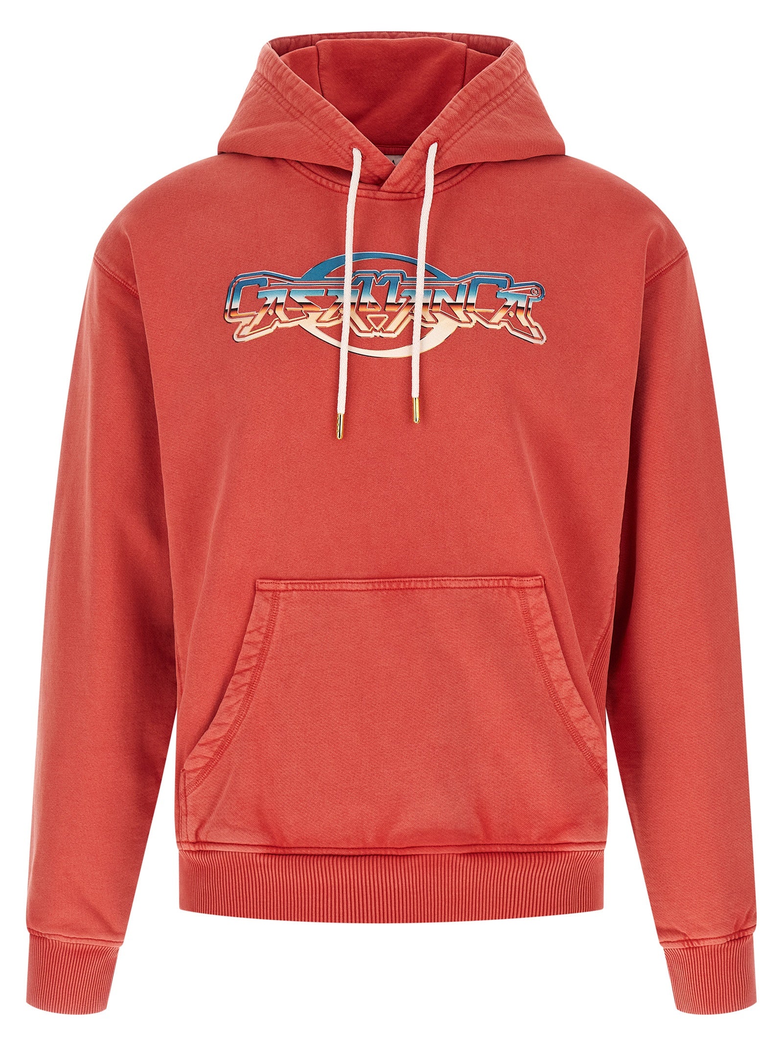 Sweatshirt Hoodie by Casablanca for men in cotton multicolor, red & print features an avant-garde silhouette, showcasing a sophisticated hooded neckline and detail for a truly avant-garde finish.