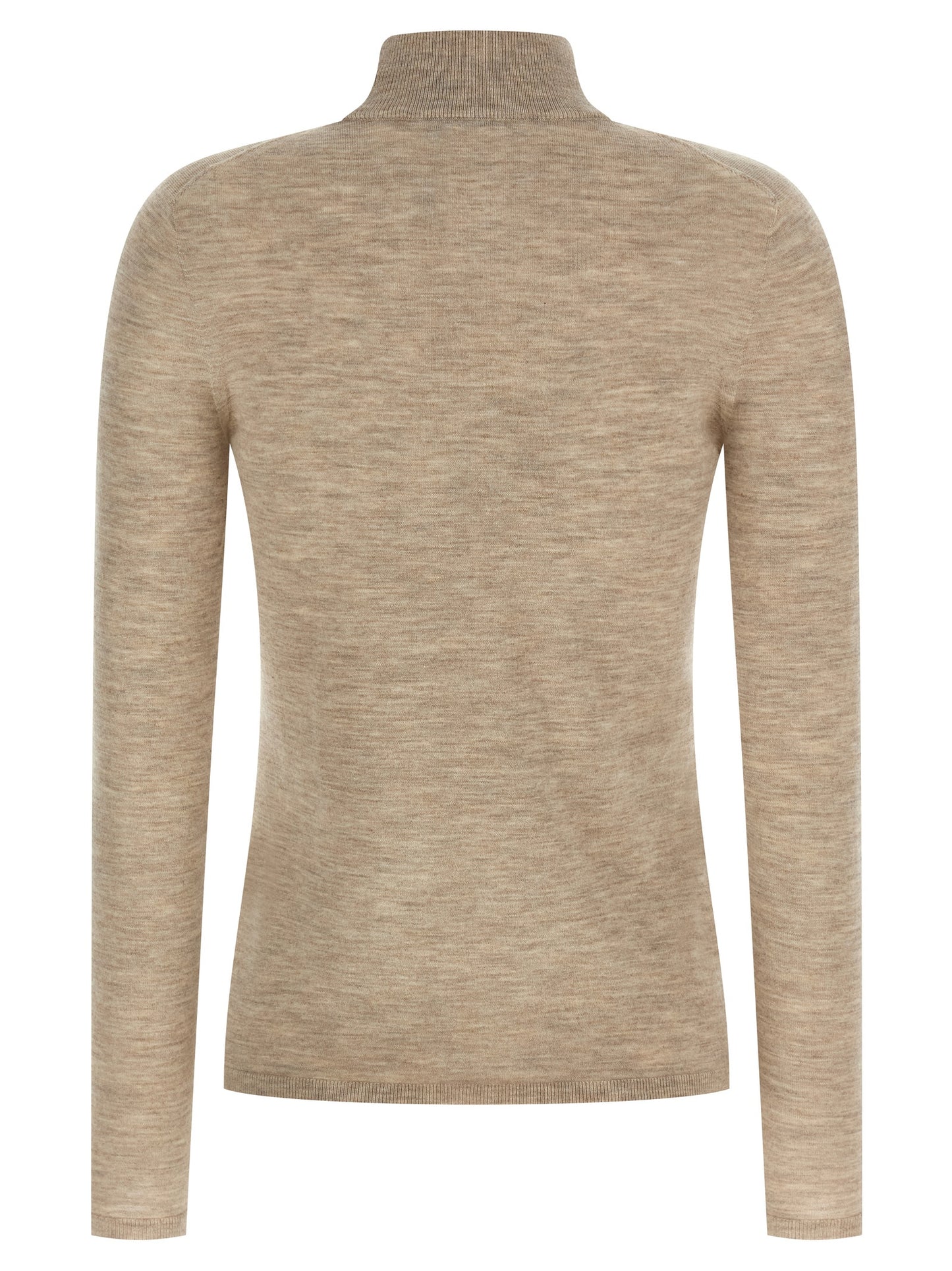 Cardigan by Max Mara for women in plush cashmere beige & signature showcases a captivating silhouette, artfully detailed with a captivating and turtle high-neck neckline for a truly sophisticated captivating look.