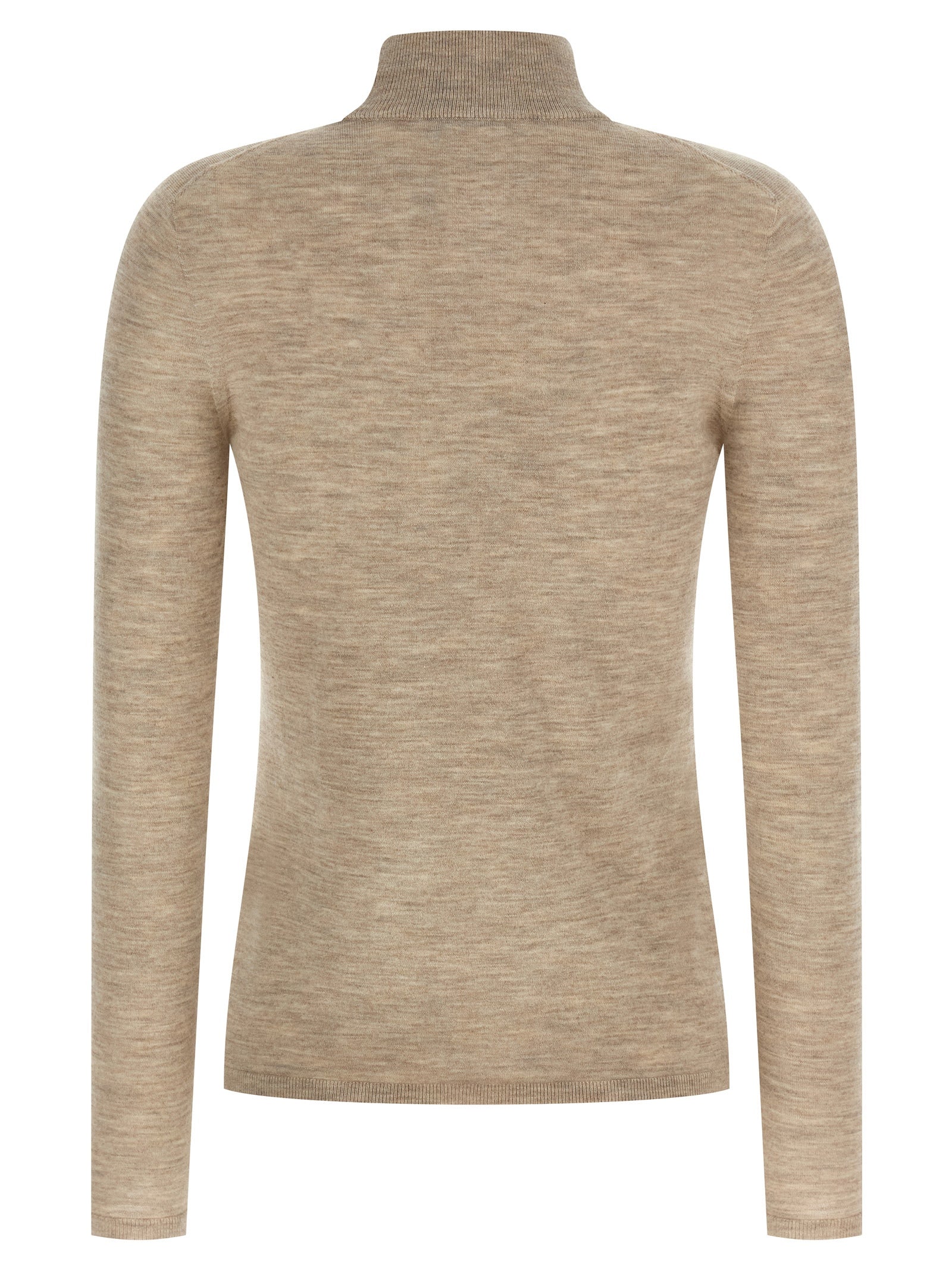 Cardigan by Max Mara for women in plush cashmere beige & signature showcases a captivating silhouette, artfully detailed with a captivating and turtle high-neck neckline for a truly sophisticated captivating look.