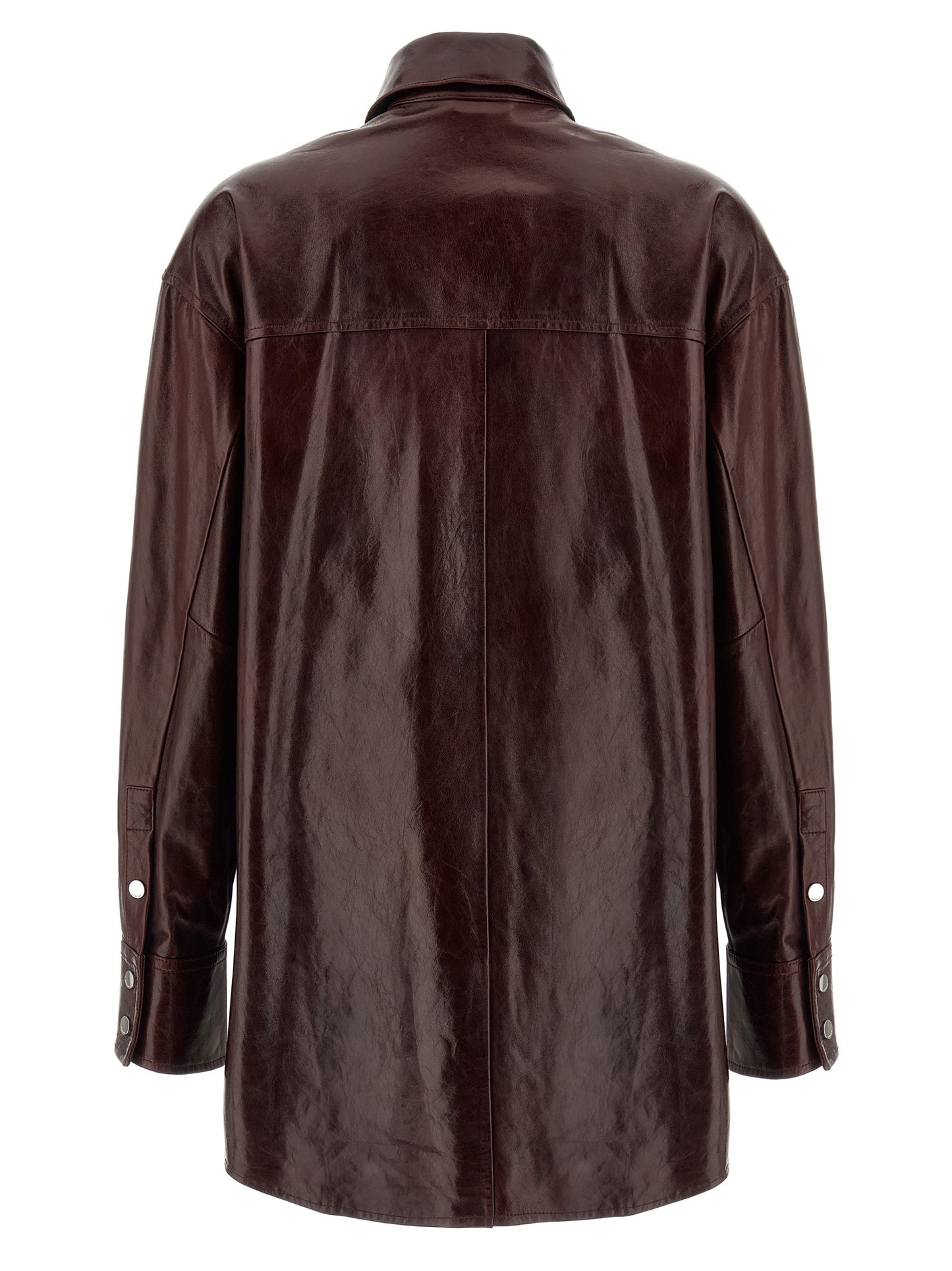 Blouse by Sportmax for women in lamb leather bordeaux features an polished silhouette, showcasing a sophisticated and detail for a truly polished finish.
