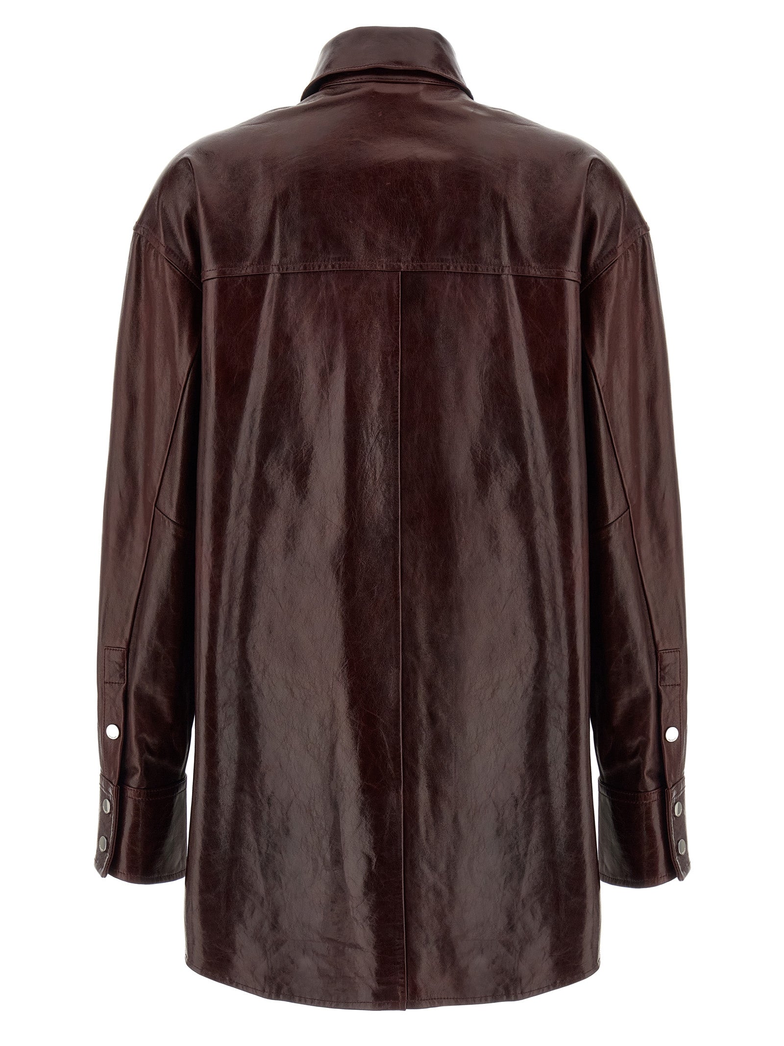 Blouse by Sportmax for women in lamb leather bordeaux features an polished silhouette, showcasing a sophisticated and detail for a truly polished finish.
