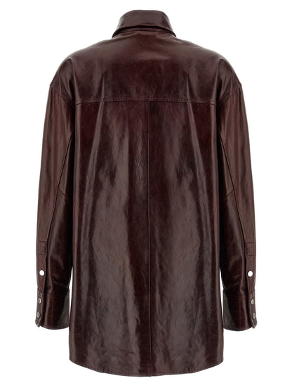 Blouse by Sportmax for women in lamb leather bordeaux features an polished silhouette, showcasing a sophisticated and detail for a truly polished finish.