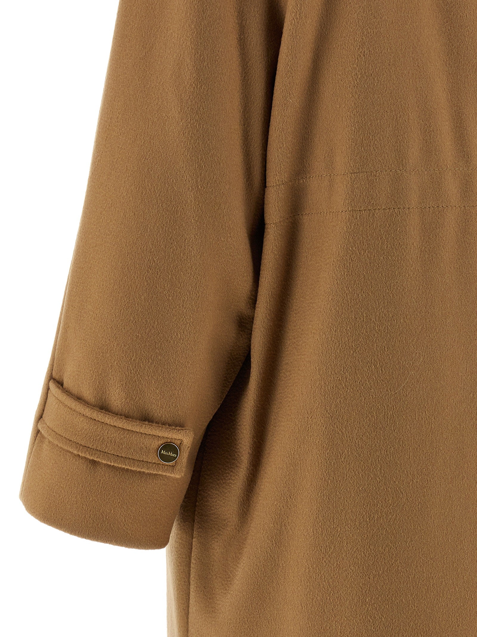 Hooded Parka by Max Mara for women in polyamide & wool beige features a stylish silhouette, meticulously detailed with a sophisticated and functional hooded for a stylish finish.