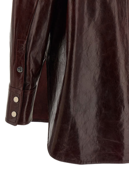 Blouse by Sportmax for women in lamb leather bordeaux features an polished silhouette, showcasing a sophisticated and detail for a truly polished finish.
