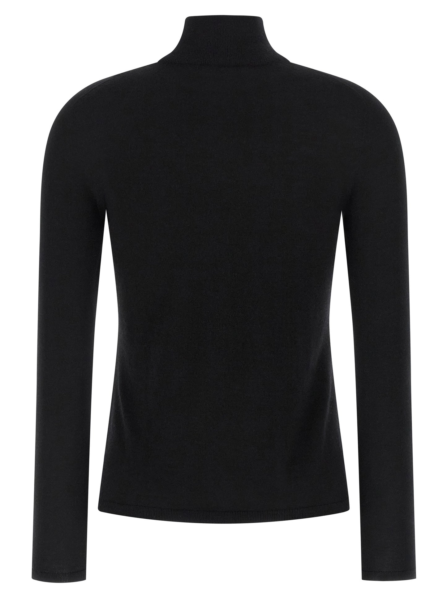 Cardigan by Max Mara for women in cashmere black features a nuanced silhouette with a refined wrap turtle high-neck neckline and nuanced detailing for a sophisticated look.