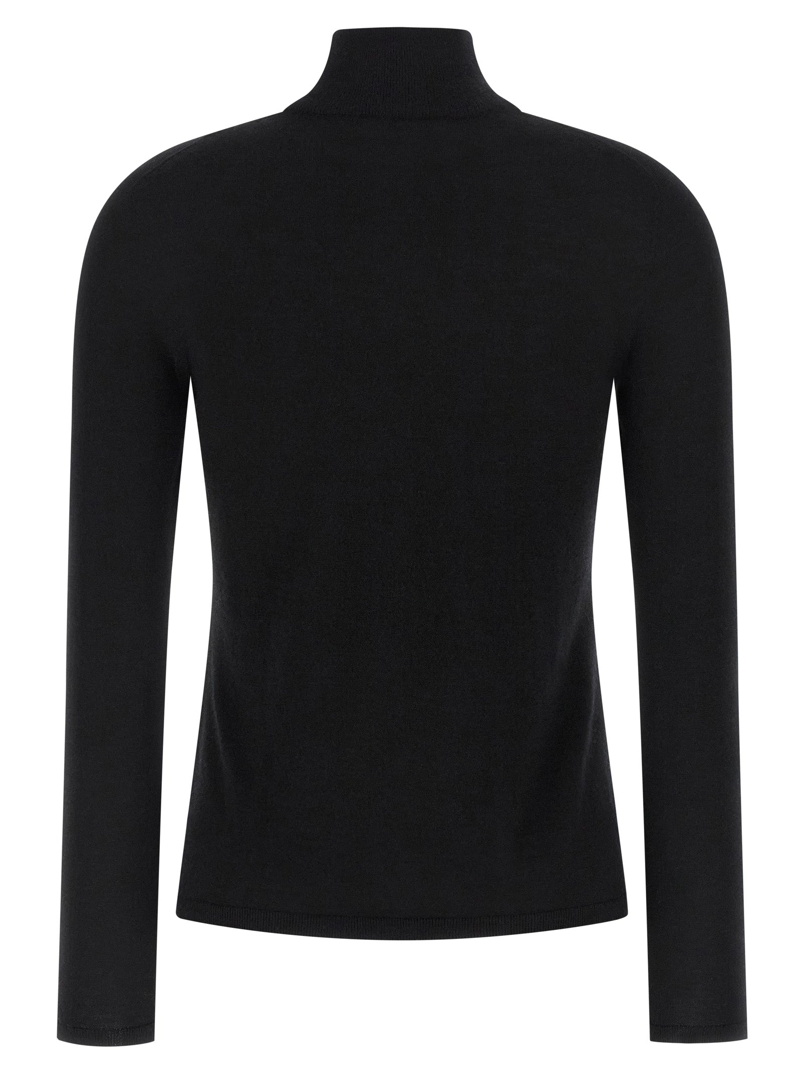 Cardigan by Max Mara for women in cashmere black features a nuanced silhouette with a refined wrap turtle high-neck neckline and nuanced detailing for a sophisticated look.
