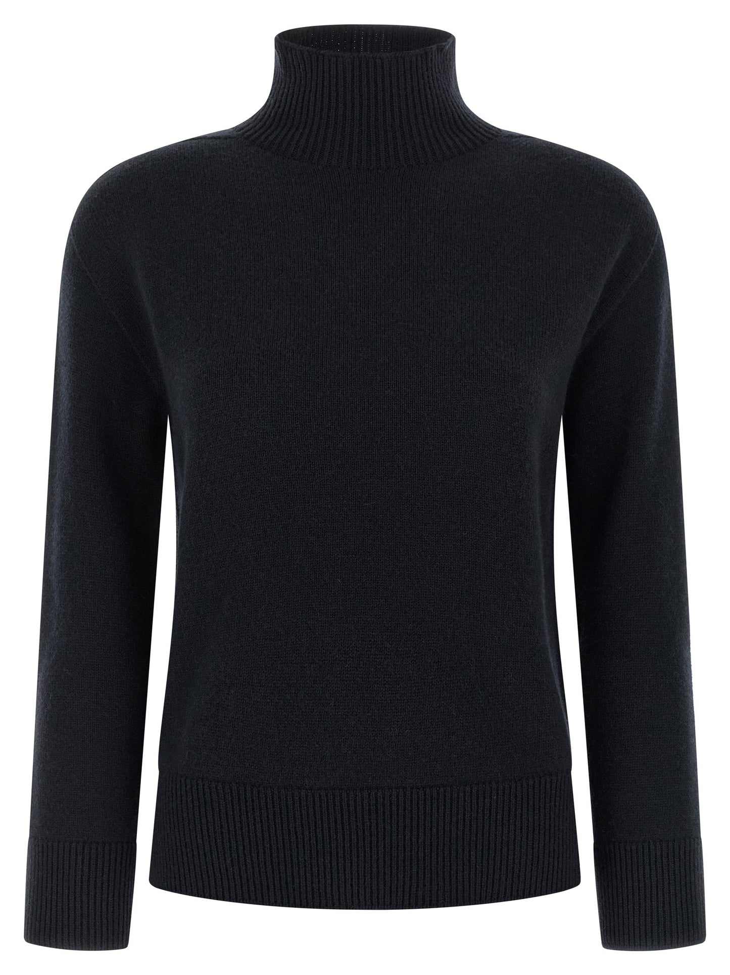 Cardigan by S Max Mara for women in cashmere blue showcases a captivating silhouette, artfully detailed with a captivating long-sleeve and wrap turtle high-neck neckline for a truly sophisticated captivating look.