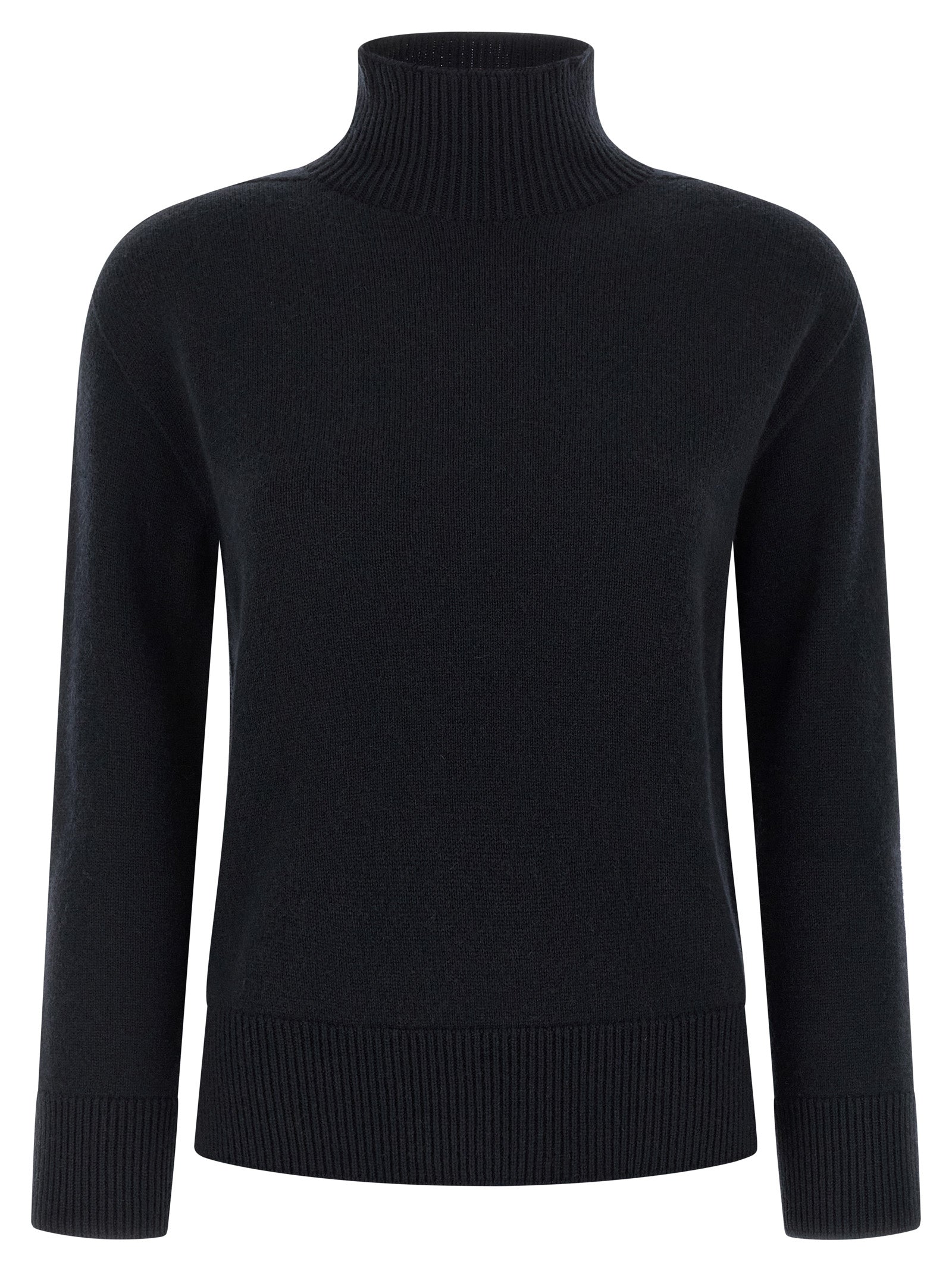 Cardigan by S Max Mara for women in cashmere blue showcases a captivating silhouette, artfully detailed with a captivating long-sleeve and wrap turtle high-neck neckline for a truly sophisticated captivating look.