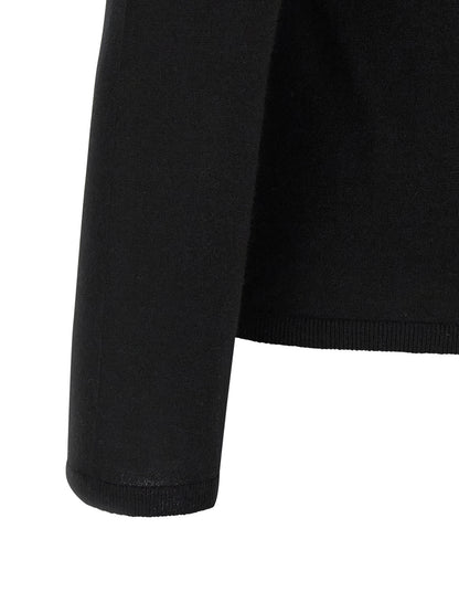 Cardigan by Max Mara for women in cashmere black showcases a captivating silhouette, artfully detailed with a captivating and for a truly sophisticated captivating look.