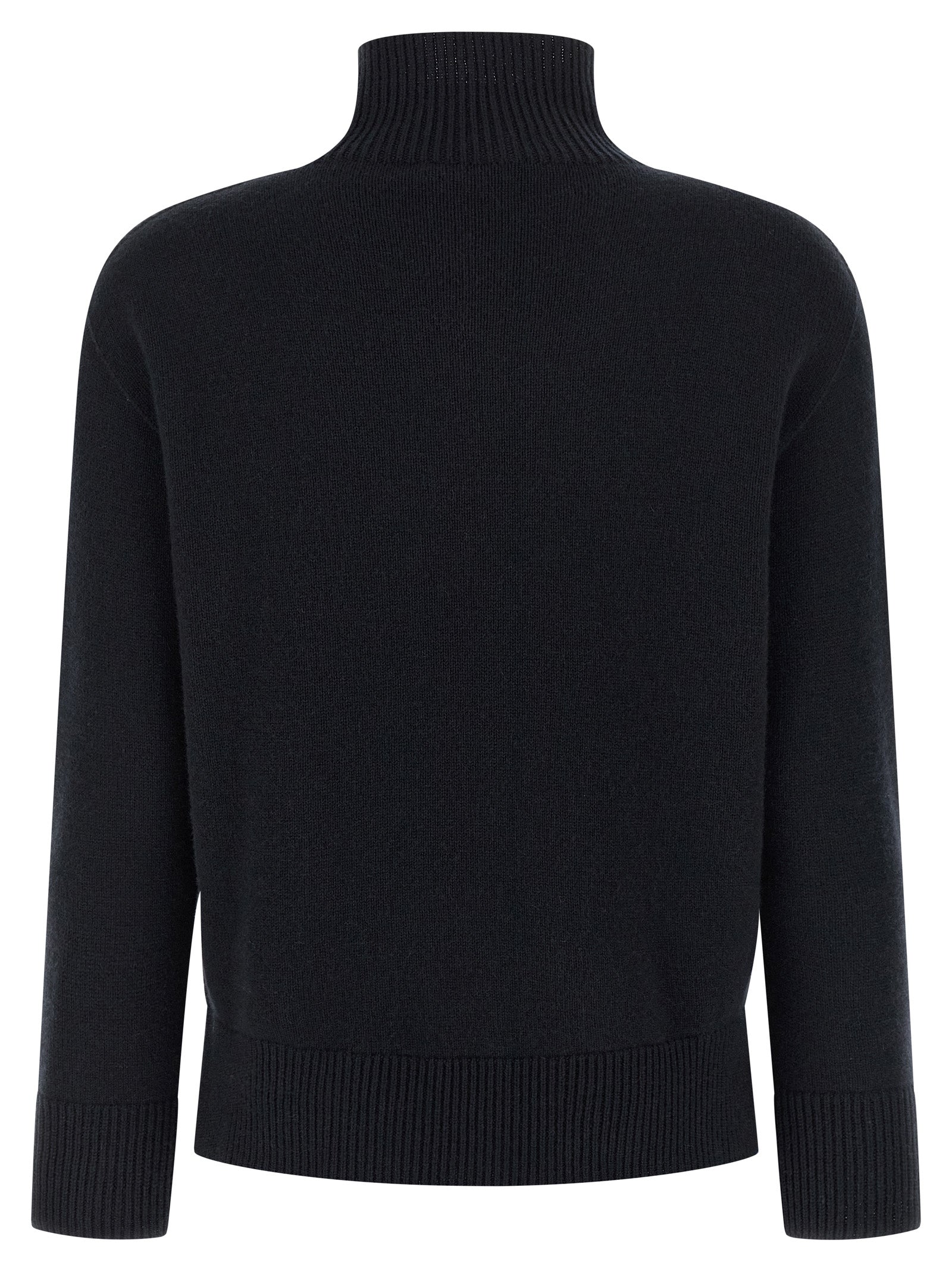 Cardigan by S Max Mara for women in cashmere blue features a dramatic silhouette, showcasing a sophisticated wrap turtle high-neck neckline and dramatic detail for a timeless, premium look.