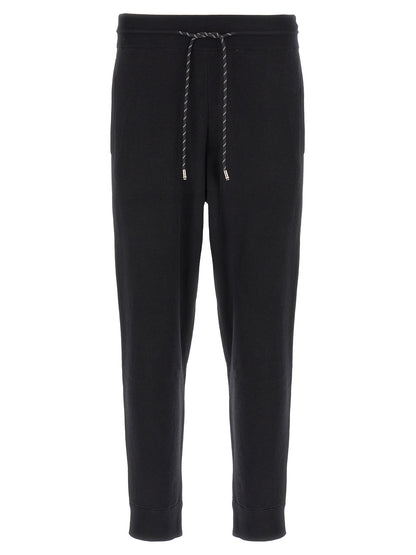 Joggers by Hugo Boss for men in plush virgin wool & cotton black features an refined tailoring silhouette, showcasing a premium with a and long cut for a refined tailoring look.
