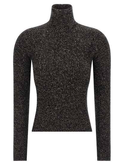 Cardigan by Max Mara for women in polyamide & cashmere black & patterned features an crisp silhouette, showcasing a sophisticated turtle high-neck neckline and detail for a truly crisp finish.