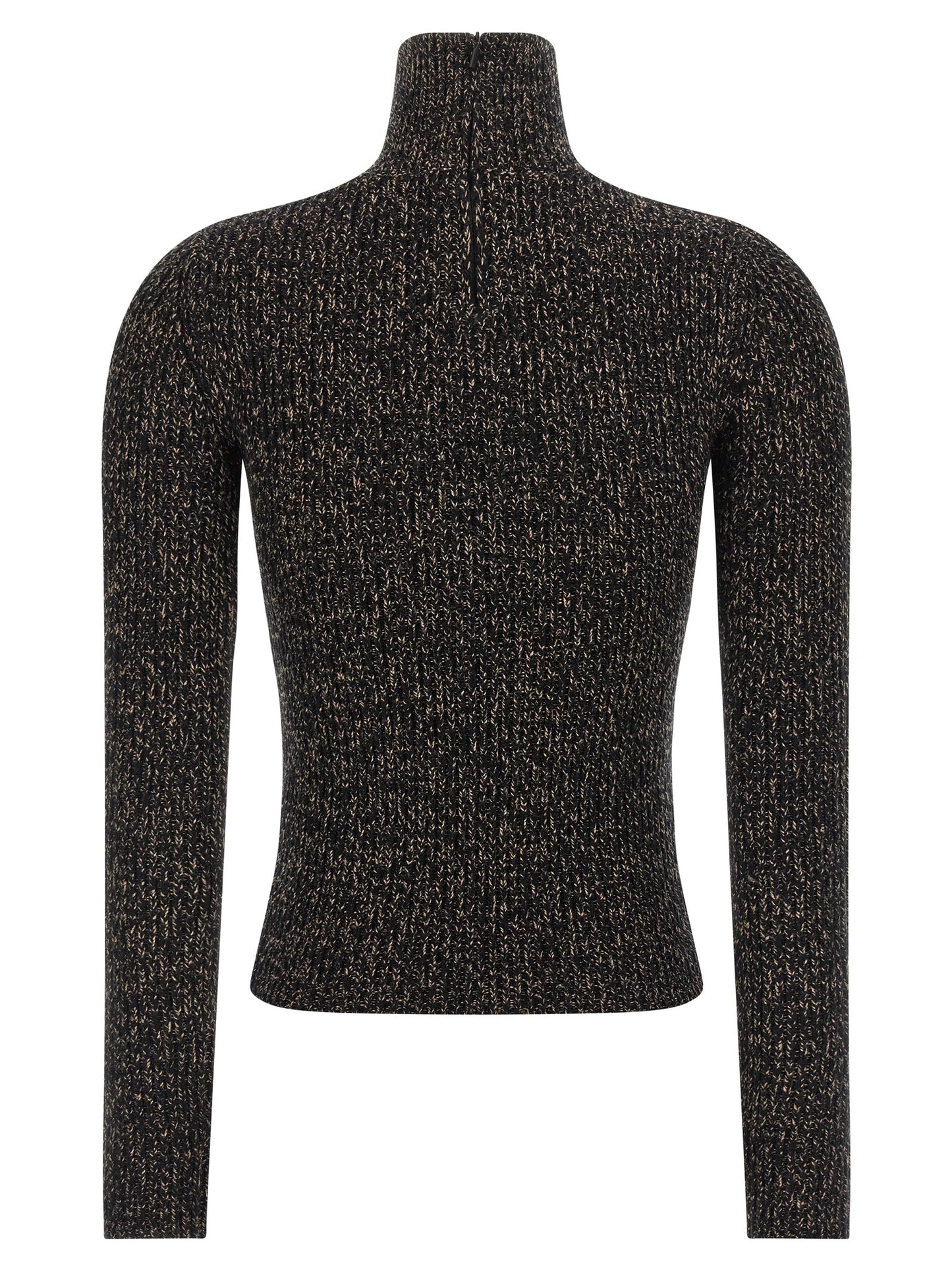 Cardigan by Max Mara for women in polyamide & cashmere black & patterned features an impeccable silhouette, showcasing a sophisticated turtle high-neck neckline and detail for a truly impeccable finish.
