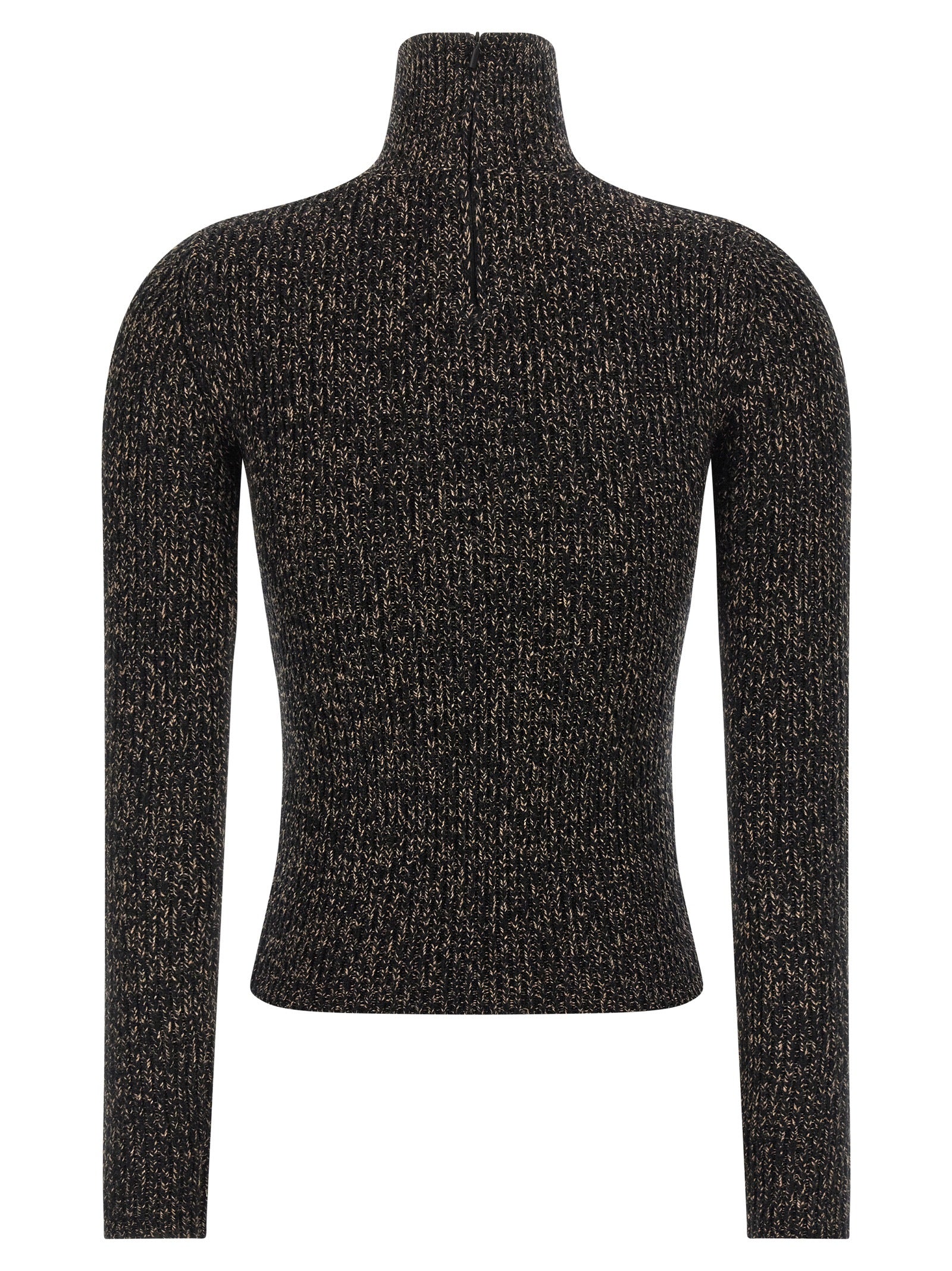Cardigan by Max Mara for women in polyamide & cashmere black & patterned features an impeccable silhouette, showcasing a sophisticated turtle high-neck neckline and detail for a truly impeccable finish.