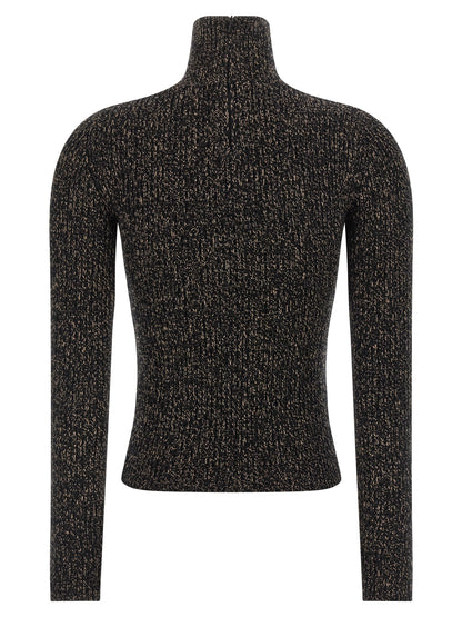 Cardigan by Max Mara for women in polyamide & cashmere black & patterned features an impeccable silhouette, showcasing a sophisticated turtle high-neck neckline and detail for a truly impeccable finish.
