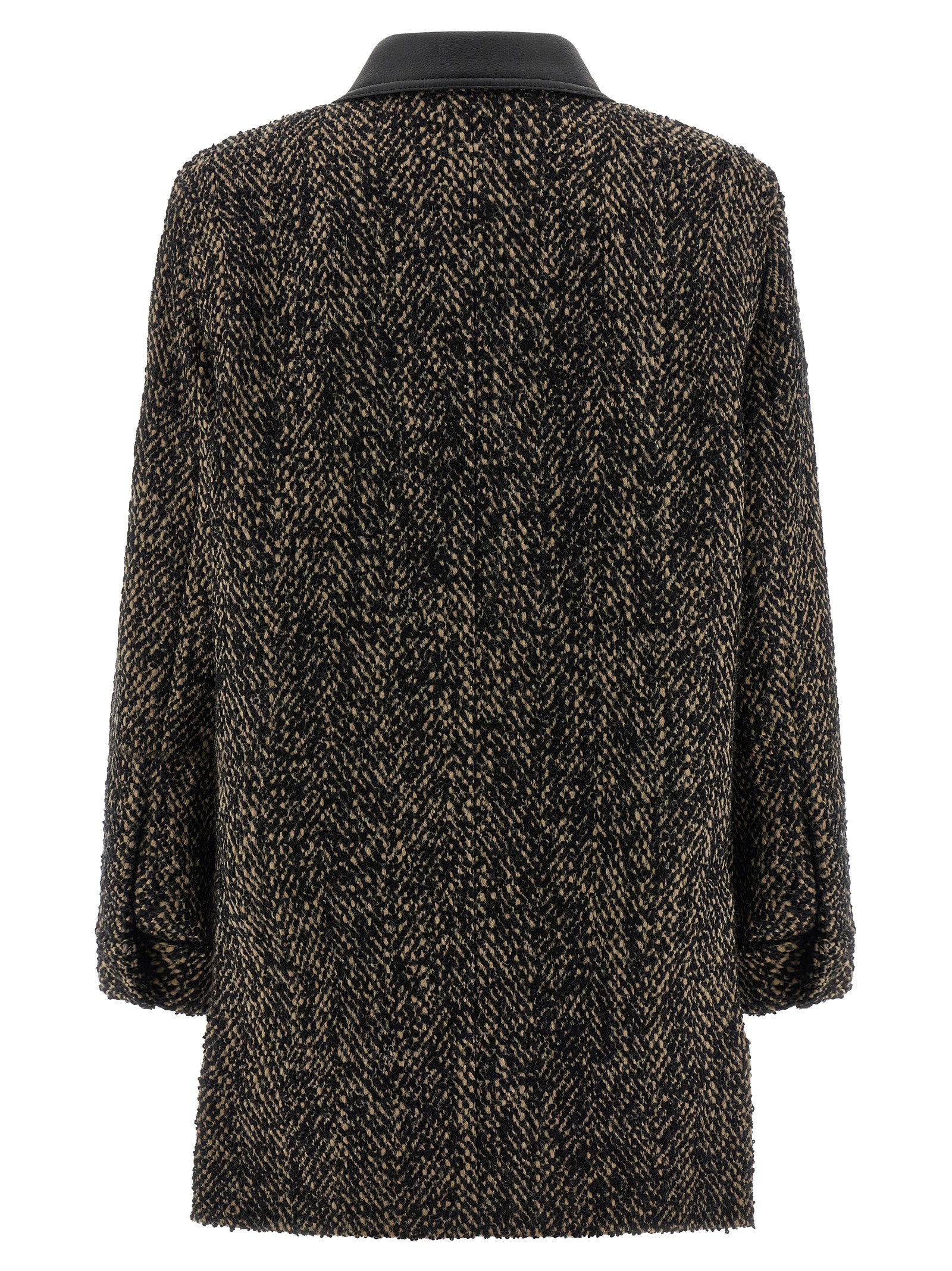 Windbreaker Jacket by Max Mara for women in virgin wool tweed & polyamide multicolor showcases a urban chic silhouette, detailed with a urban chic shirt-collar neckline and functional windproof for a polished finish.