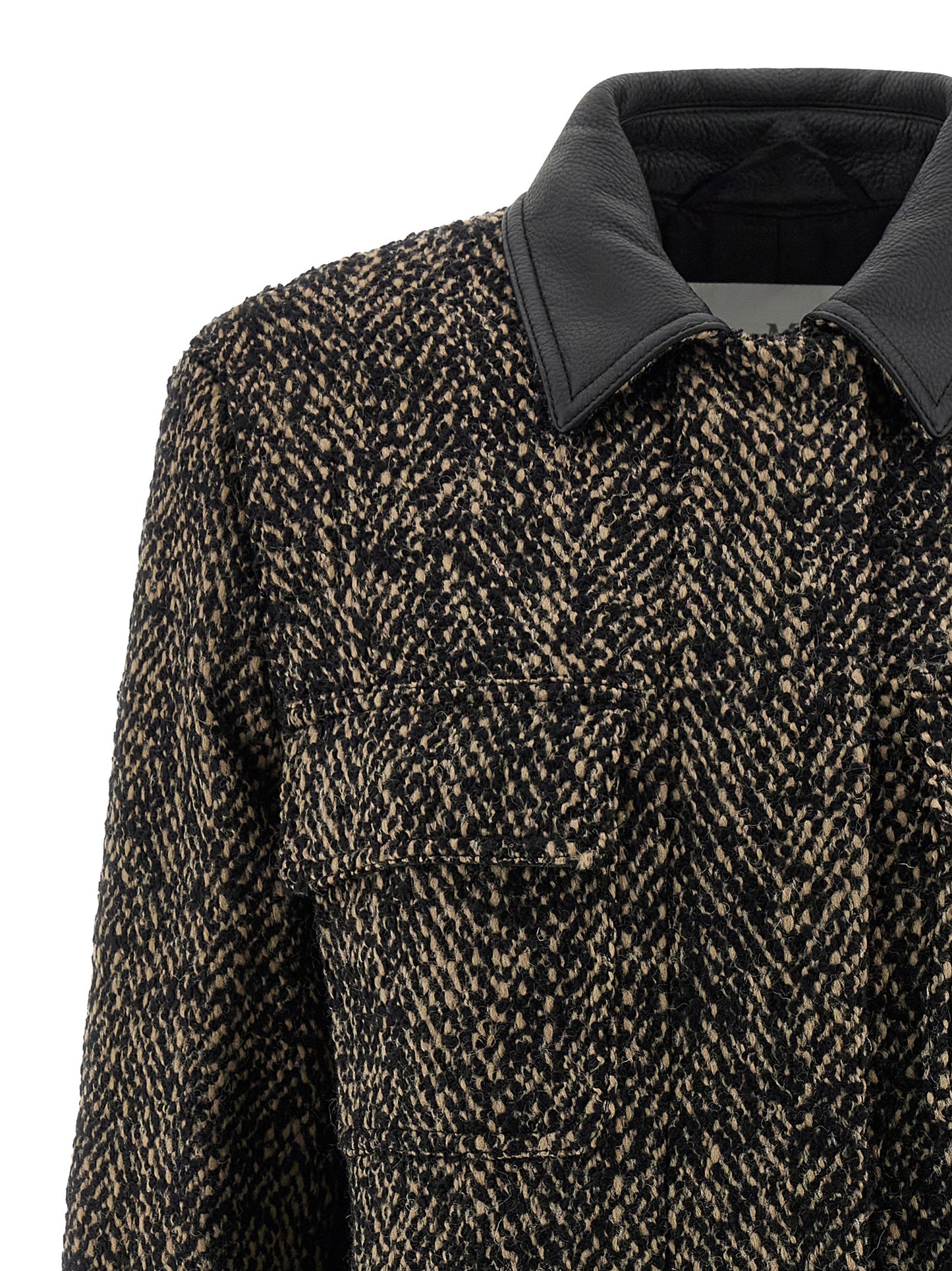 Windbreaker Jacket by Max Mara for women in virgin wool tweed & polyamide multicolor presents a resilient silhouette, artfully detailed with a sophisticated shirt-collar neckline and functional windproof for a resilient finish.