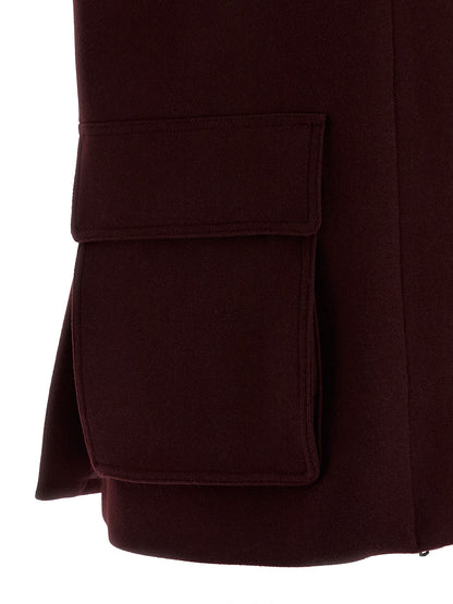 Vest by Max Mara for women in cashmere alpaca virgin wool bordeaux features an contemporary silhouette, showcasing refined pockets and a contemporary for a sophisticated layered look.