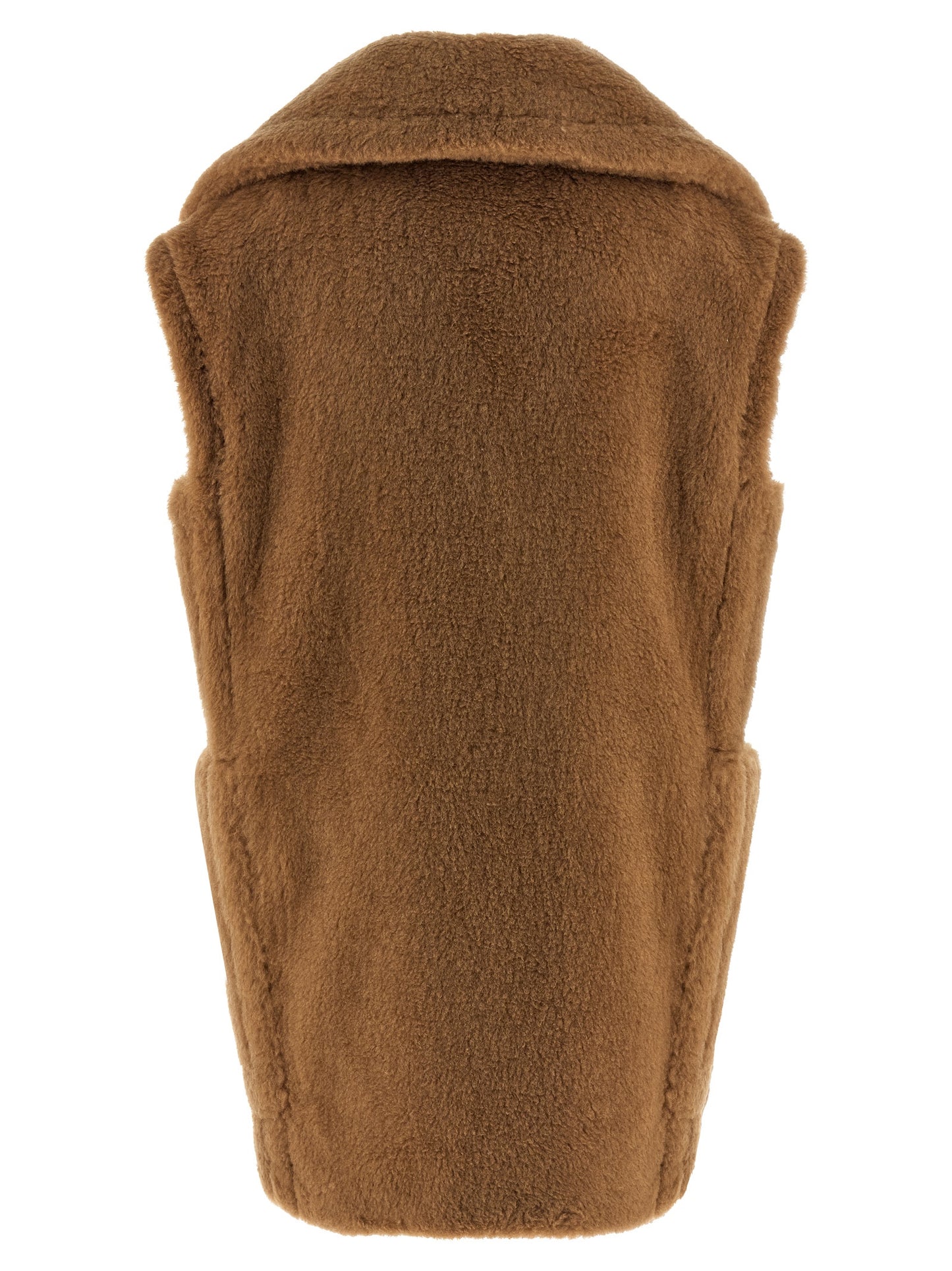 Max Mara Beige Wool Sleeveless Jacket