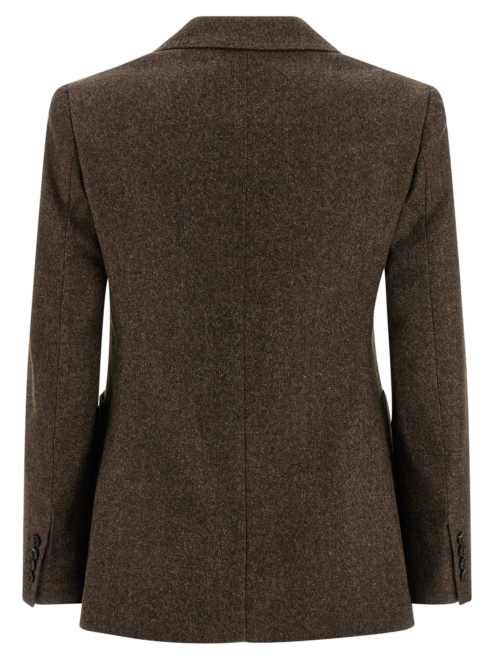 Blazer by Max Mara for women in virgin wool tweed brown, jacquard & monogram features an stylish silhouette, showcasing a sophisticated and stylish for a truly stylish finish.