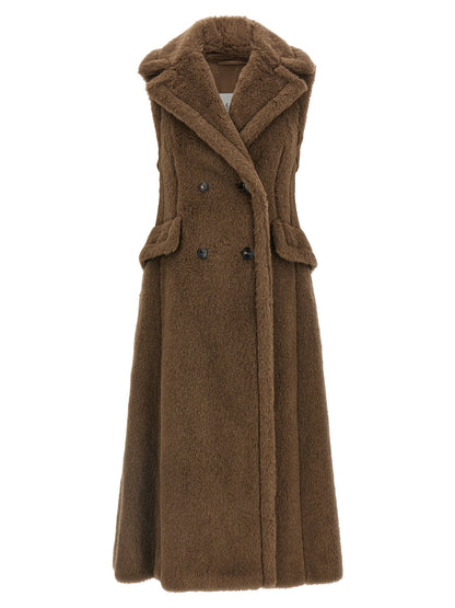 Max Mara Brown Alpaca Leather Coat