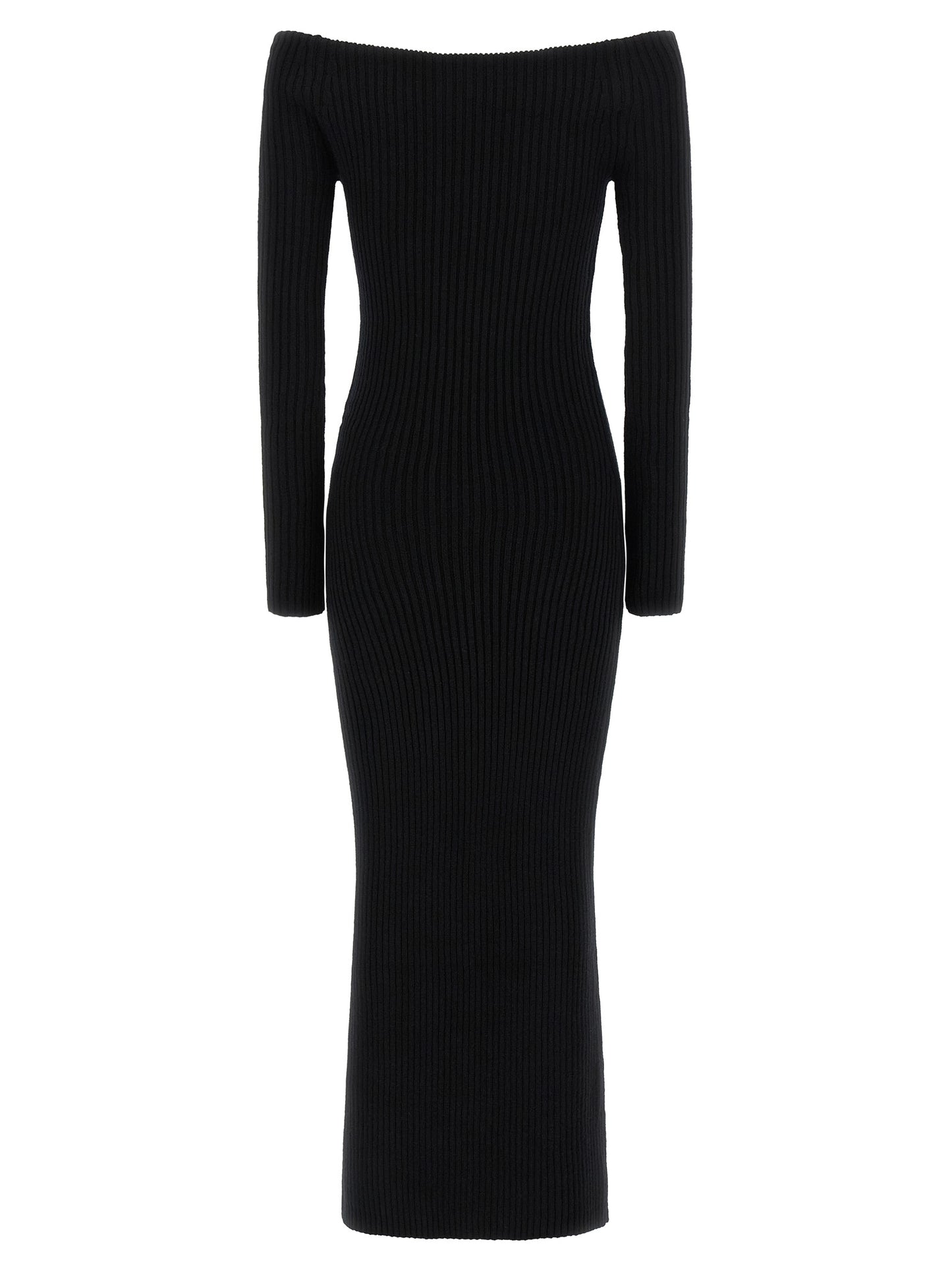 Dress by Max Mara for women in cashmere wool & nylon black features an cute silhouette, detailed with a and that elegantly flows into a cute long.