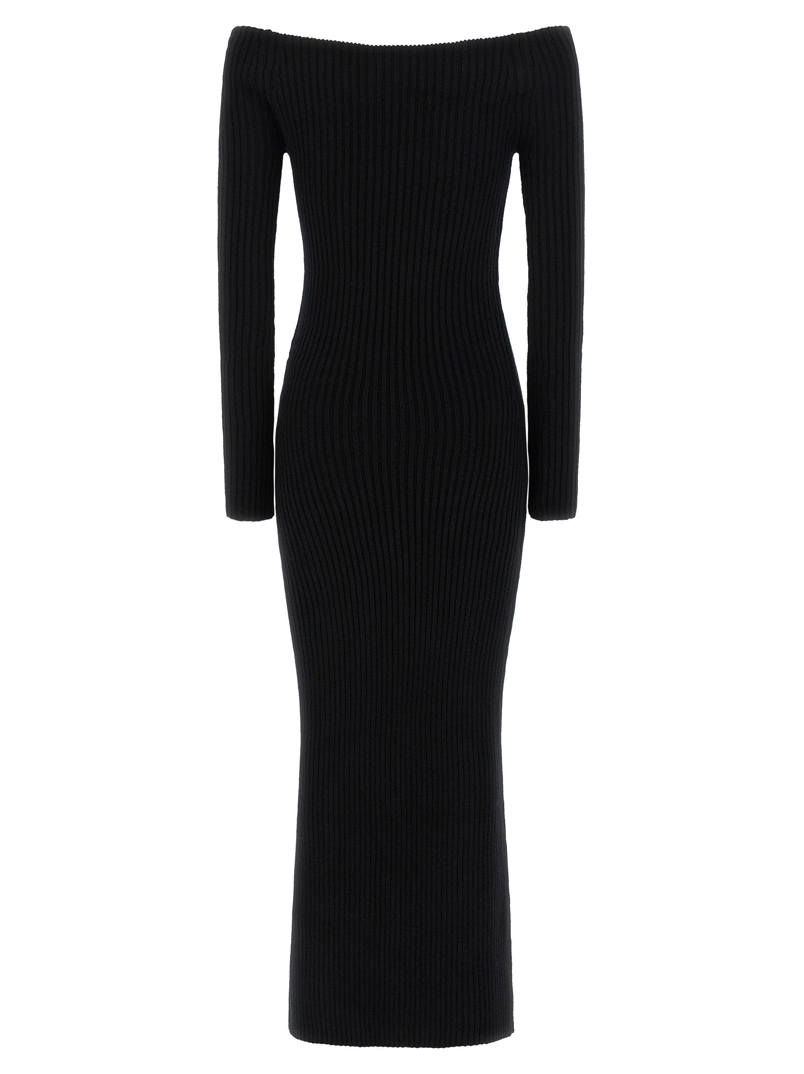 Dress by Max Mara for women in cashmere wool & nylon black features an cute silhouette, detailed with a and that elegantly flows into a cute long.