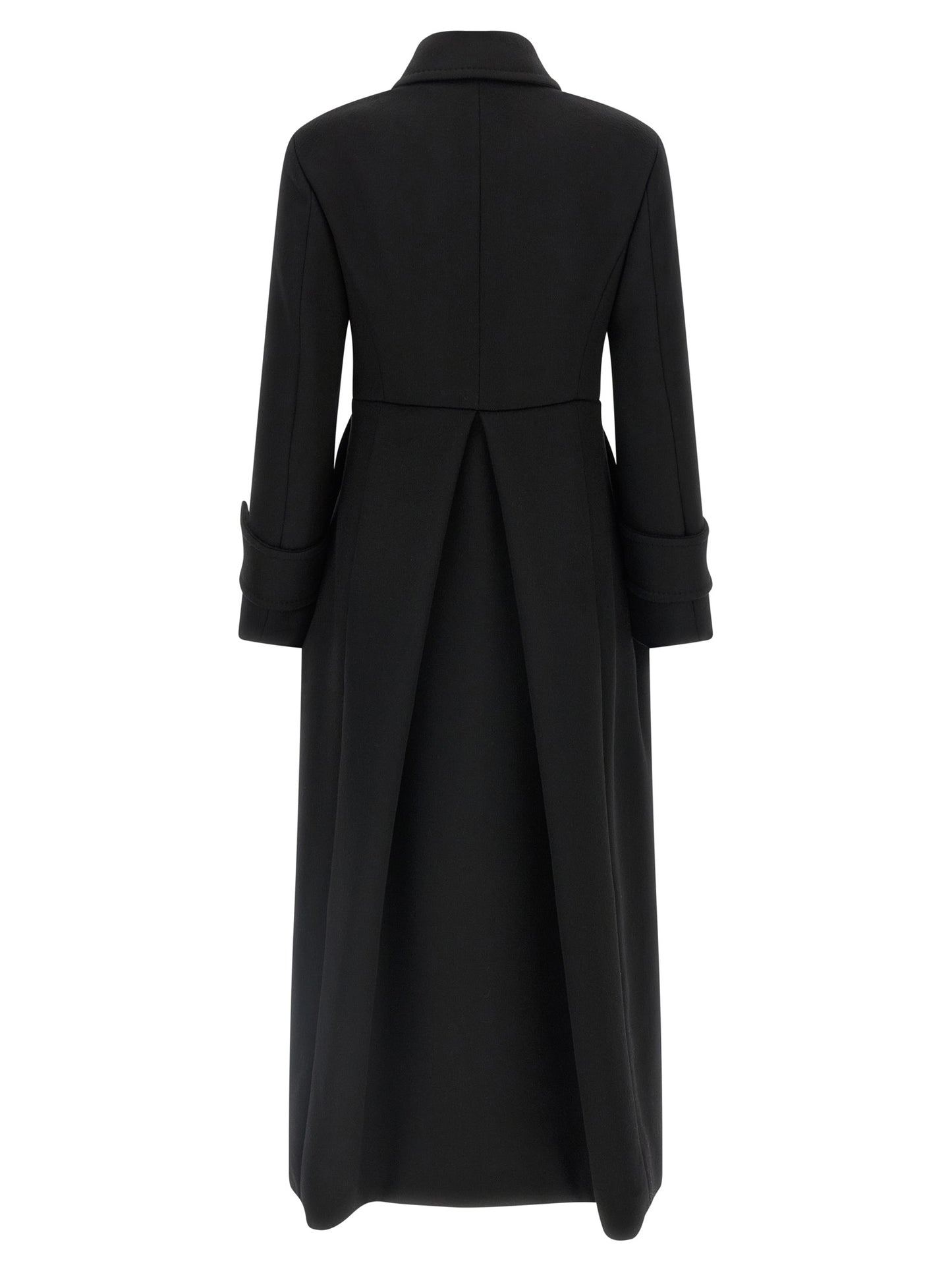 Overcoat by Max Mara for women in wool black & camel features a contemporary silhouette showcasing a contemporary shirt-collar neckline and refined for a sophisticated finish.