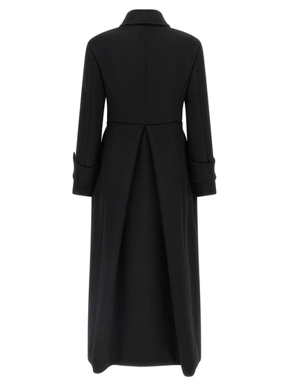 Overcoat by Max Mara for women in wool black & camel features a contemporary silhouette showcasing a contemporary shirt-collar neckline and refined for a sophisticated finish.