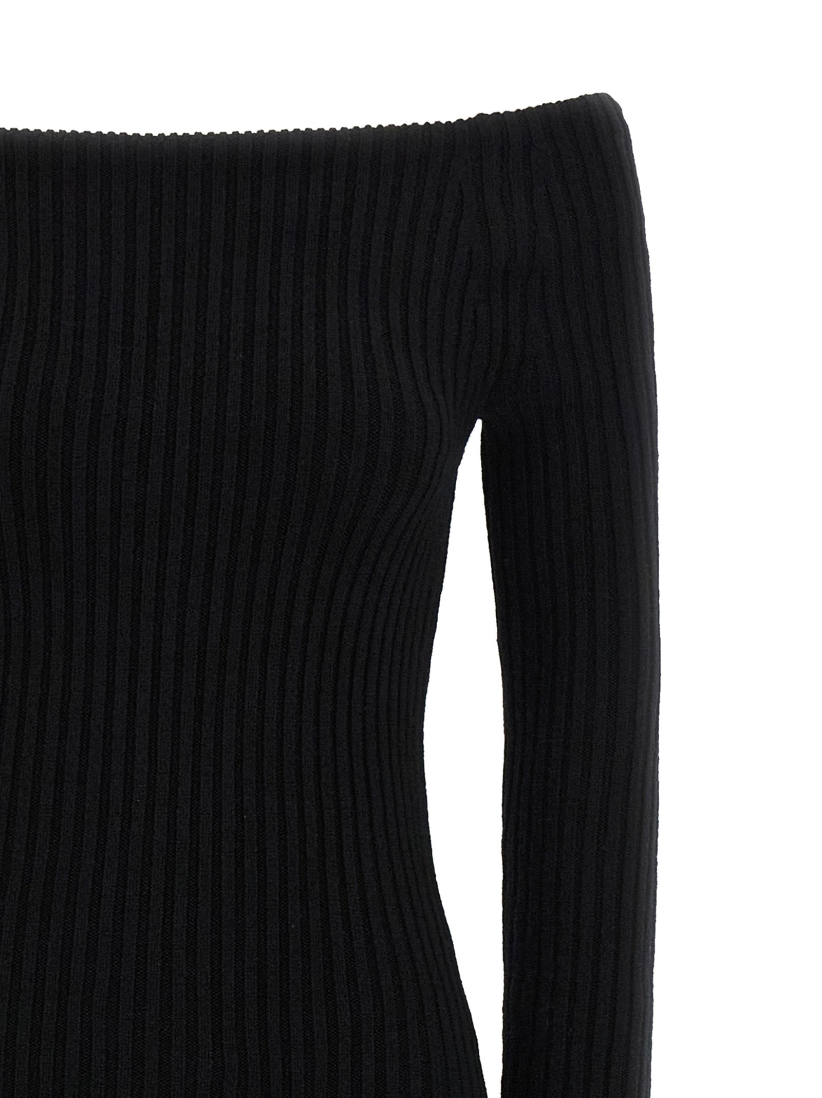 Dress by Max Mara for women in cashmere wool & nylon black presents a sinuous silhouette, showcasing a sophisticated and detailed with a sinuous long for a refined finish.