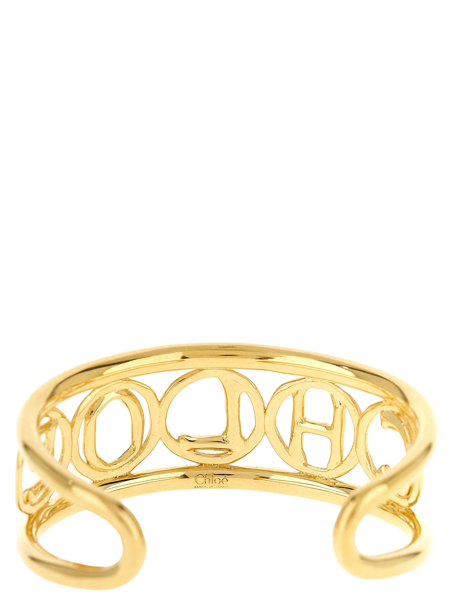 Bracelet by Chloé for women in denim cotton gold features an svelte silhouette, showcasing the svelte bangle charm bracelet design of the Women's Bangle Charm Gold Brass Bracelet for a sophisticated, svelte look.