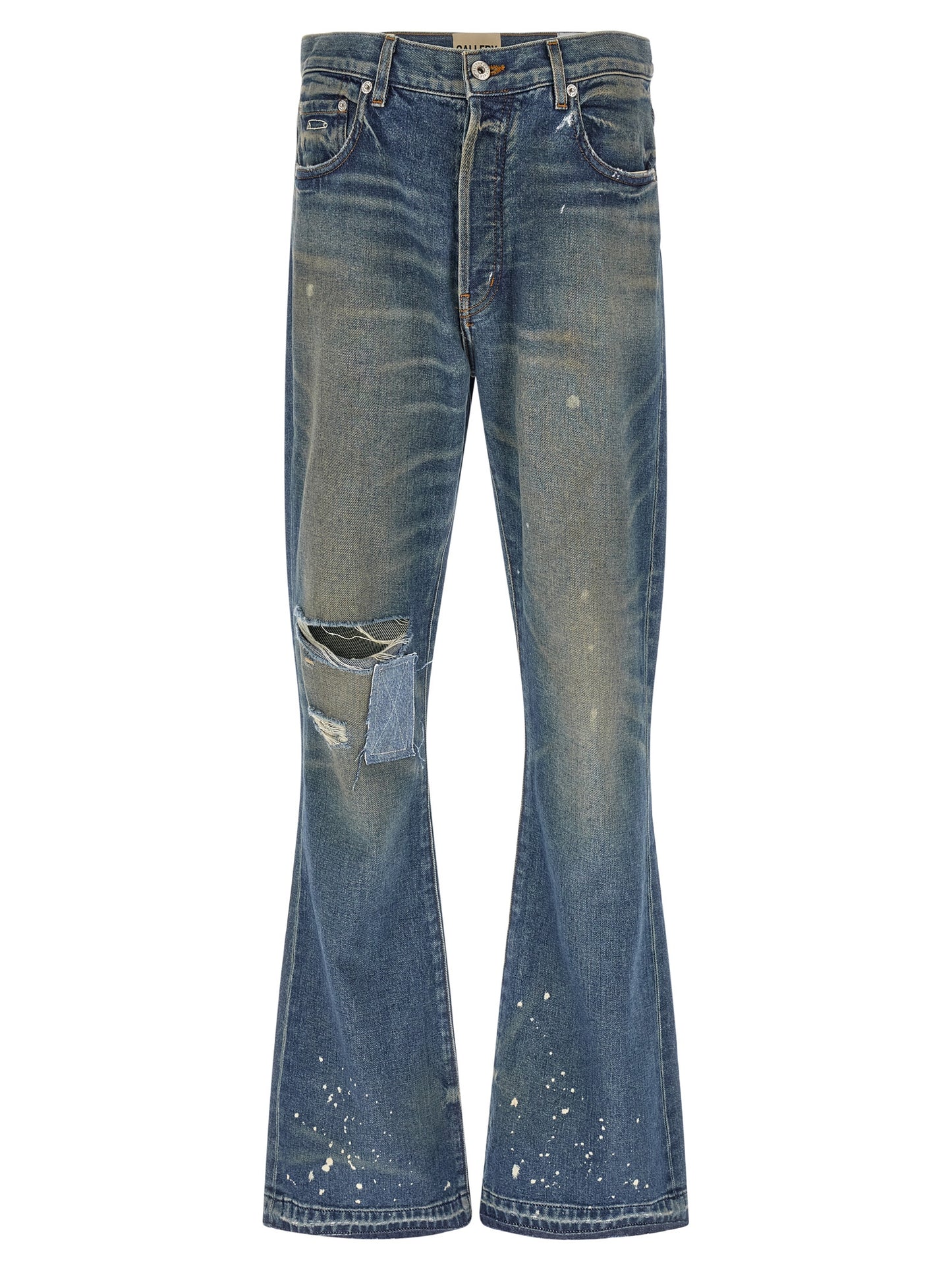 Jeans by GALLERY DEPT. for men in denim cotton blue & signature features an sartorial flared & bootcut and long with a cut for a sartorial finish.