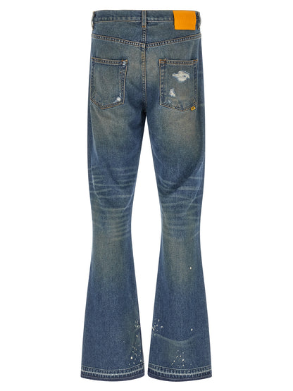 Jeans by GALLERY DEPT. for men in denim cotton blue & signature features an sophisticated and flared & bootcut with a precise long, creating a sophisticated and sophisticated silhouette.