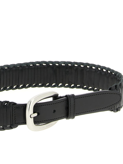 Golden Goose Cowhide Leather Belt - Black