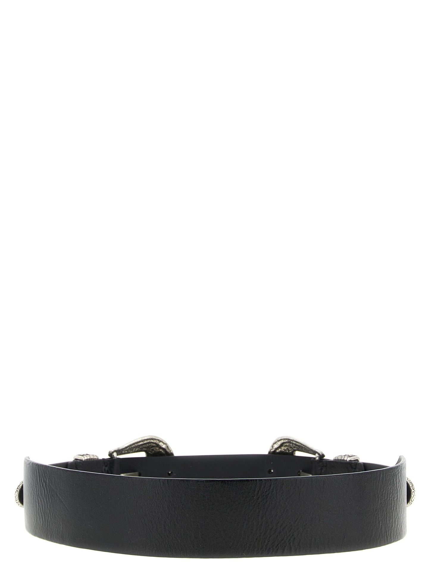 Belt by Golden Goose for women in cowhide leather black presents a artisanal silhouette from the Cowhide Leather Belt collection, showcasing an artisanal design and refined craftsmanship for a artisanal look.