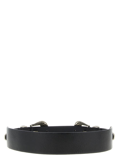 Belt by Golden Goose for women in cowhide leather black presents a artisanal silhouette from the Cowhide Leather Belt collection, showcasing an artisanal design and refined craftsmanship for a artisanal look.