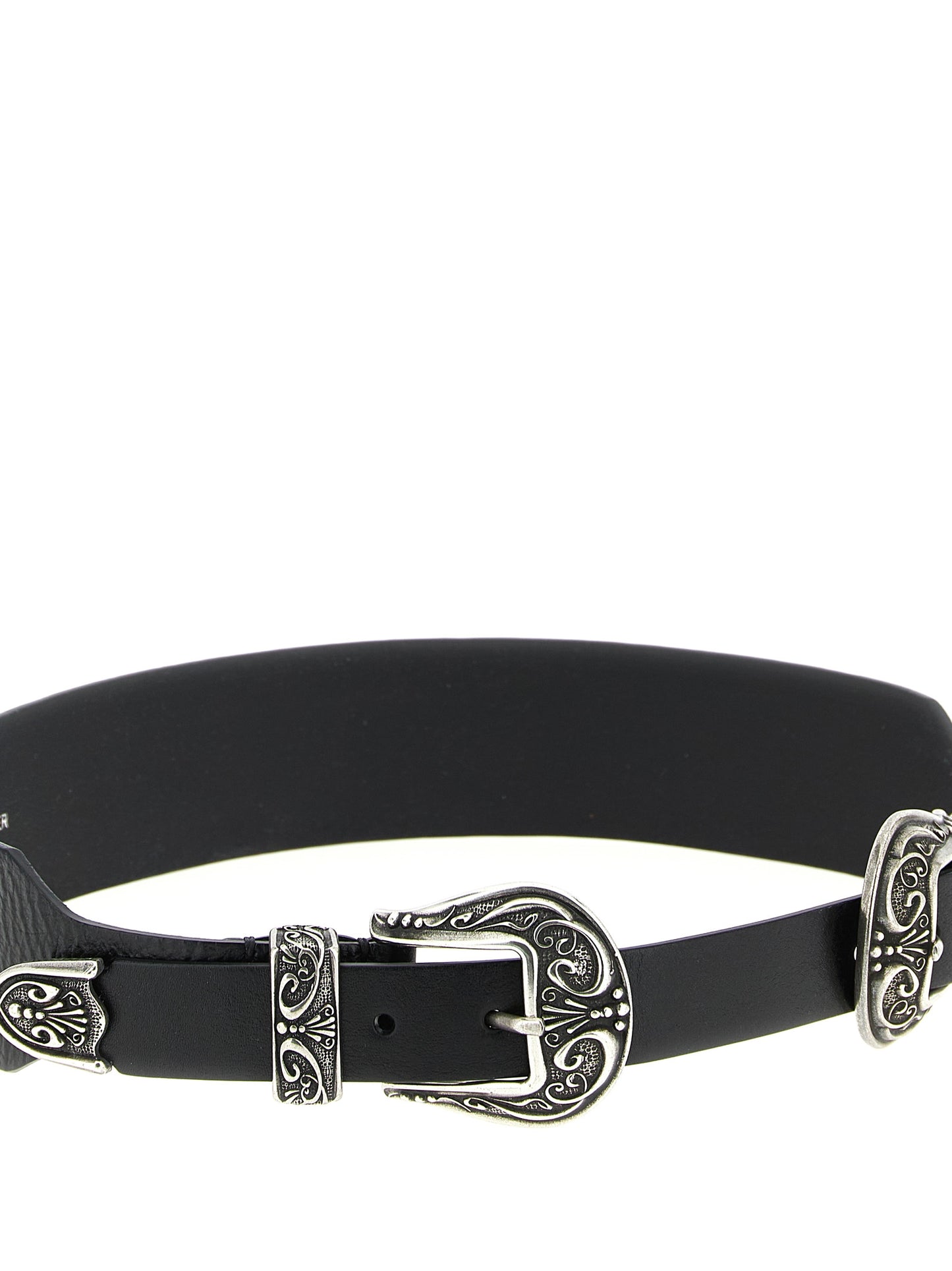 Belt by Golden Goose for women in cowhide leather black features an artisanal silhouette, showcasing the artisanal craftsmanship of the Cowhide Leather Belt collection for a artisanal finish.