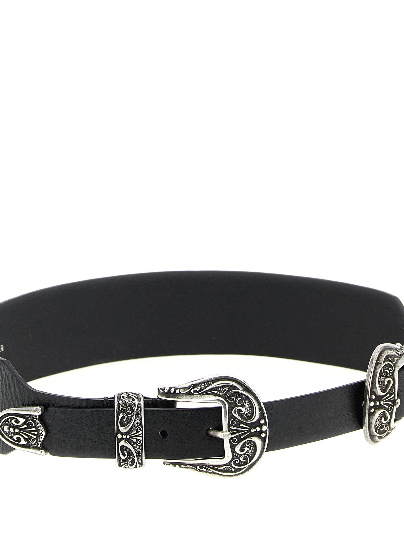 Belt by Golden Goose for women in cowhide leather black features an artisanal silhouette, showcasing the artisanal craftsmanship of the Cowhide Leather Belt collection for a artisanal finish.