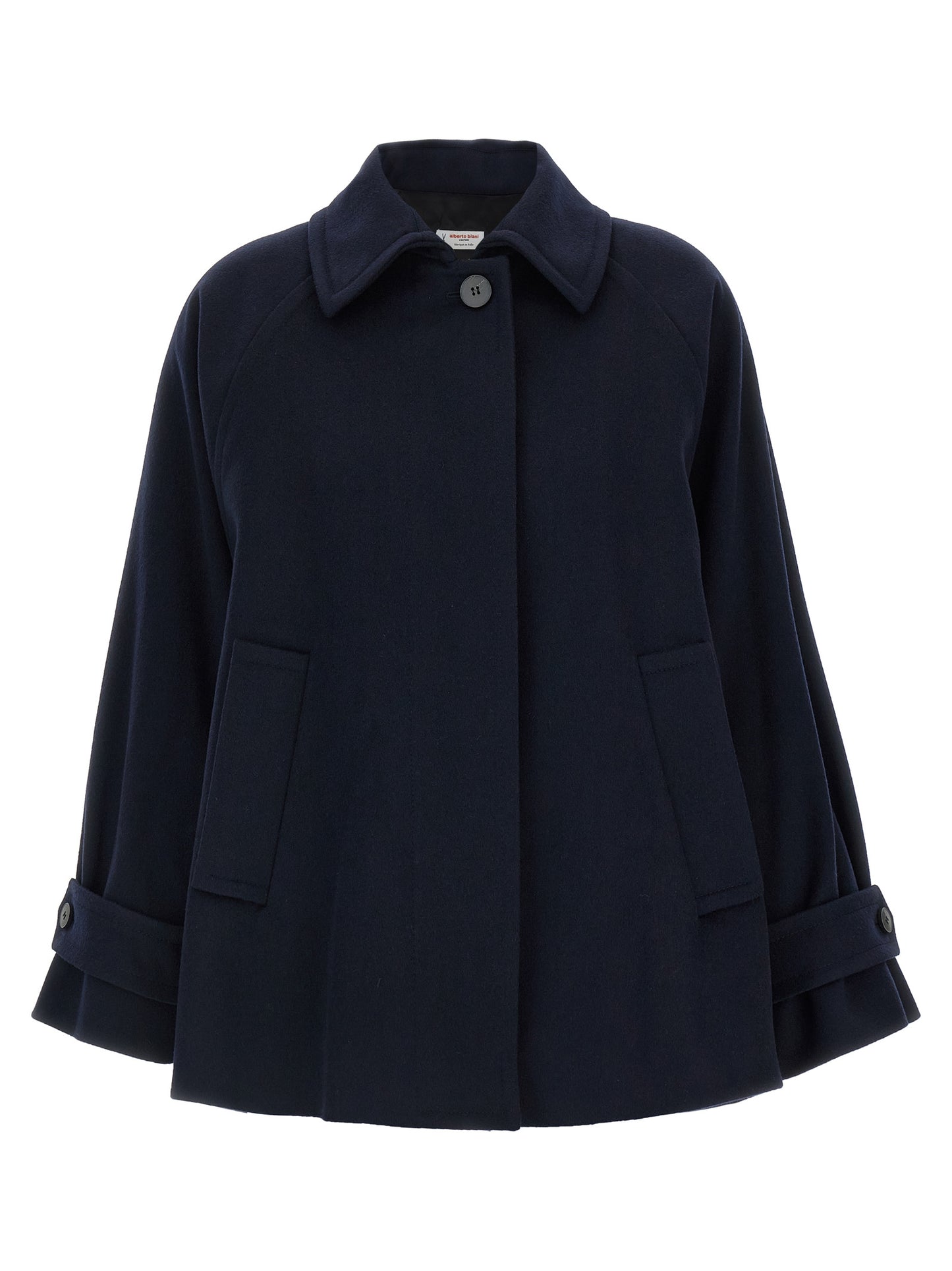 This Alberto Biani women viscose & virgin wool Trench Coat in blue presents a high style silhouette, meticulously detailed with and a high style shirt-collar neckline for a sophisticated, timeless look.