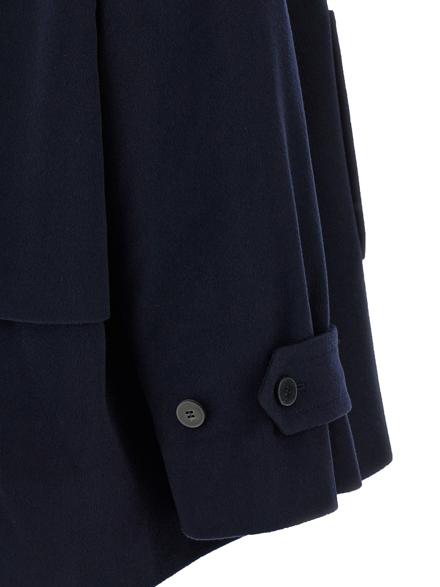 Trench Coat by Alberto Biani for women in viscose & virgin wool blue presents a utilitarian silhouette, showcasing a utilitarian and sophisticated for a truly utilitarian look.