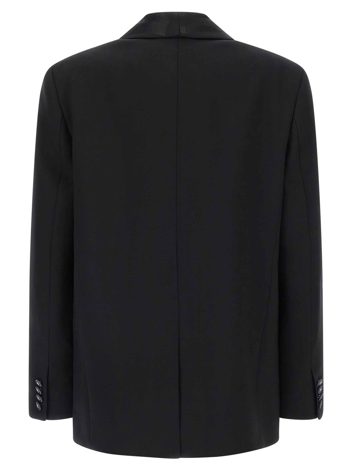 This Blazer by Emilio Pucci for women in virgin wool black & print presents a tailored silhouette, meticulously tailored with a tailored split shawl-collar neckline and distinctive for a tailored finish.